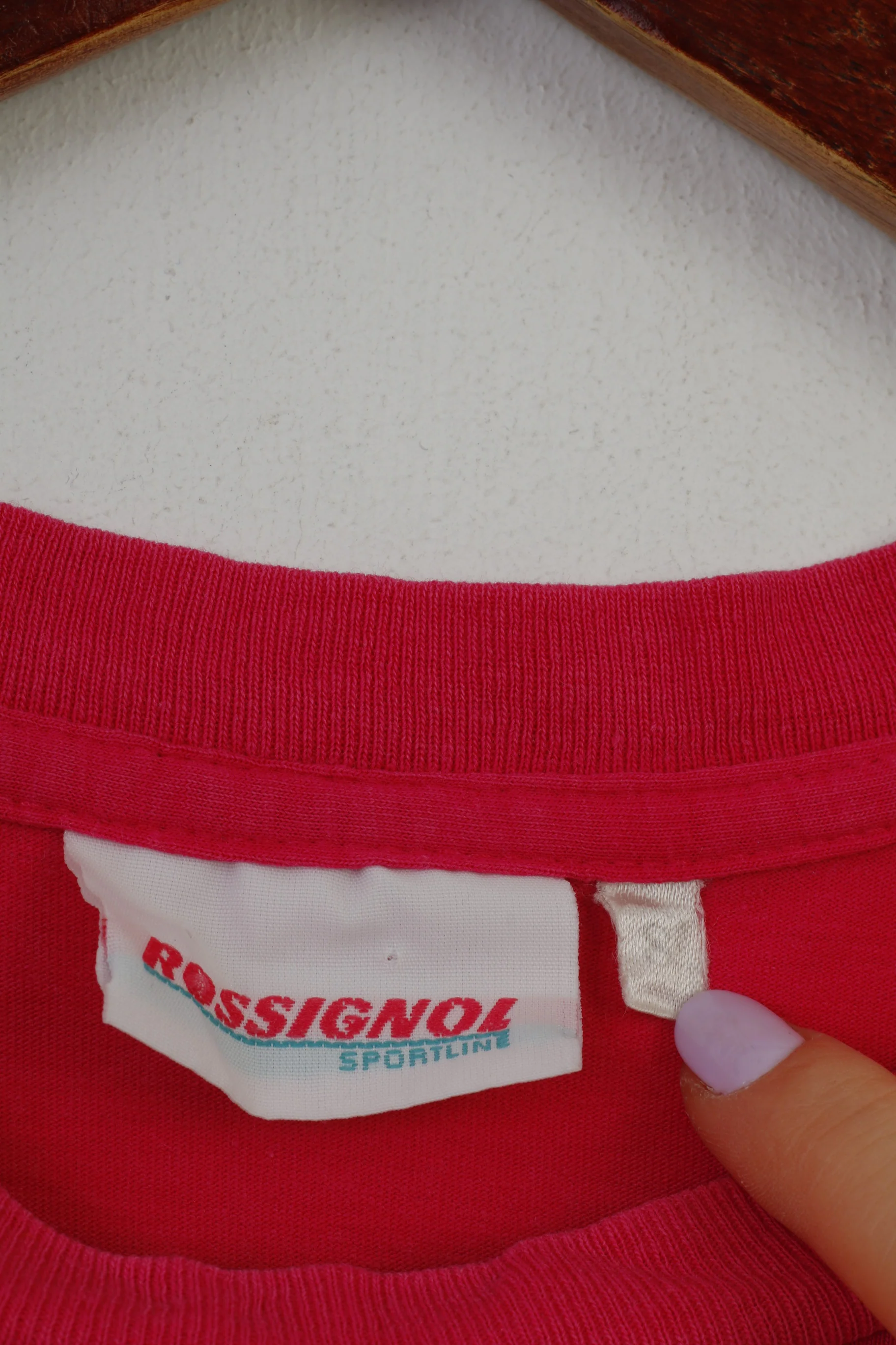 Rossignol Sportline Men S T-Shirt Cotton Pink Slin Fit Sportswear Vintage Top - Image 5