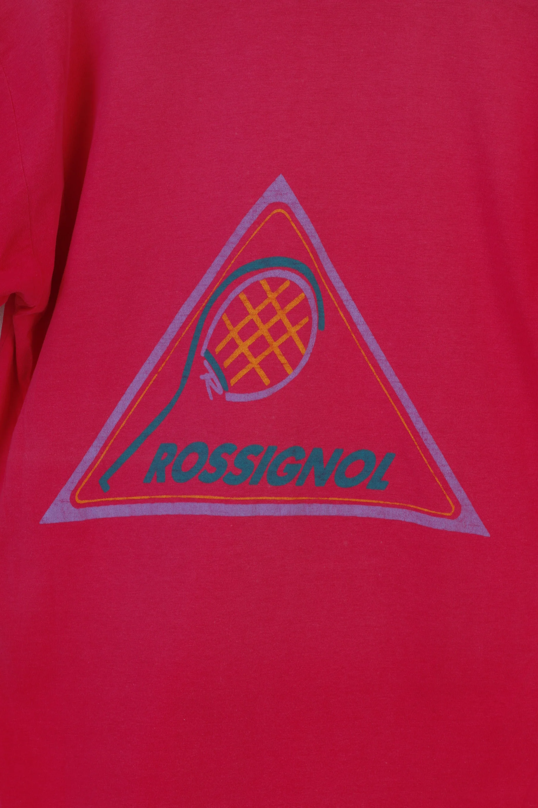 Rossignol Sportline Men S T-Shirt Cotton Pink Slin Fit Sportswear Vintage Top - Image 6