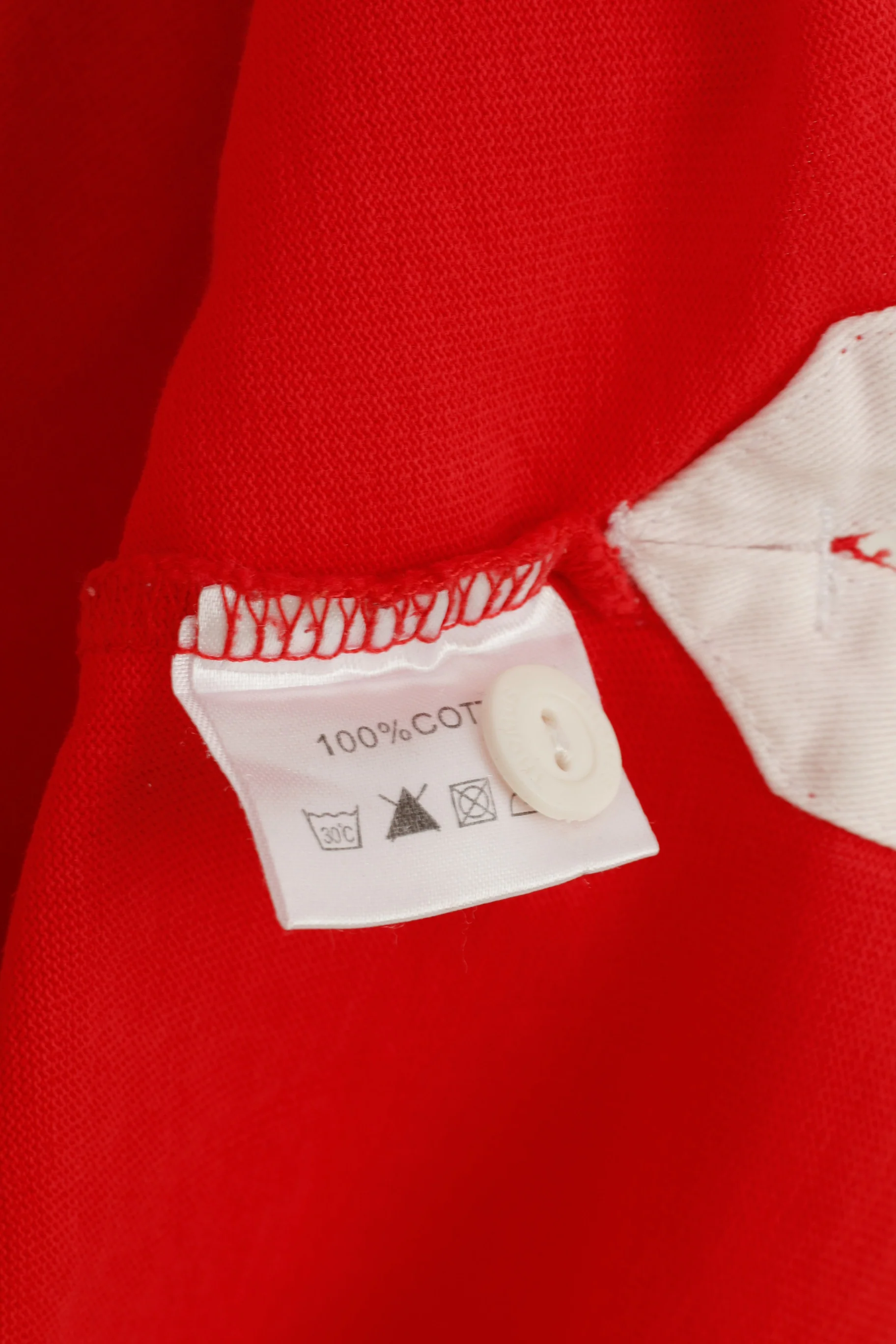 RTC Swiss Handmade Ski Men XL Polo Shirt Red Collar Short Sleeve Buttons Detailed #10 Vintage Top - Image 6