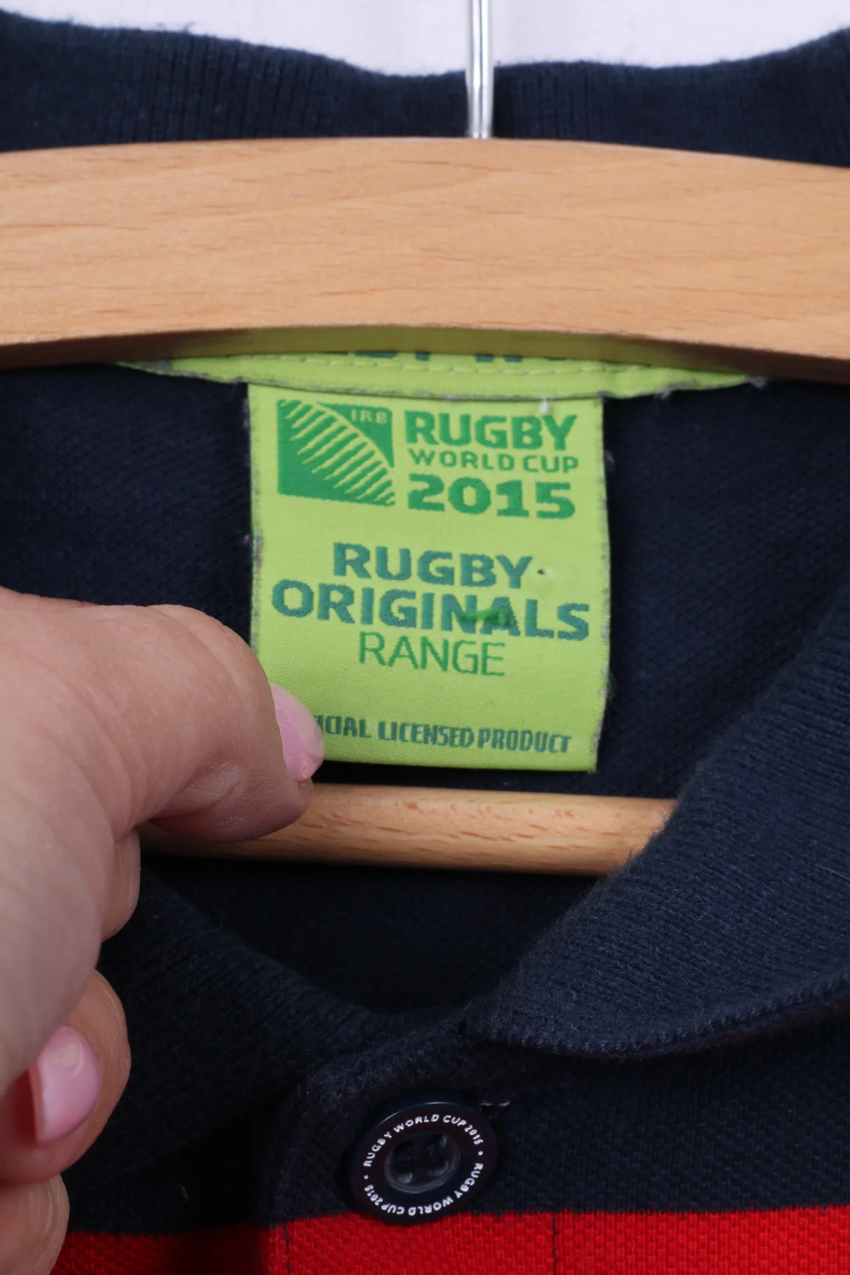 Rugby World Cup 2015 England Rugby Mens M (S) Polo Shirt Striped Cotton Top - Image 4