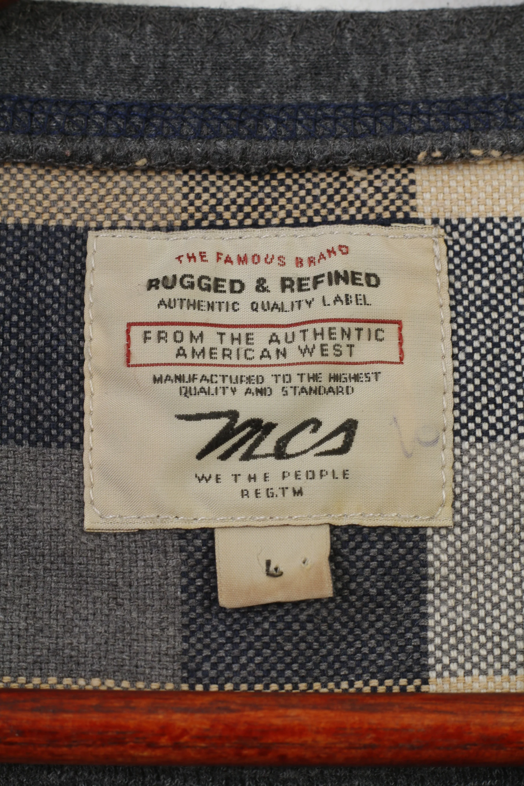 Rugged & Refined Men L Longsleeve Navy Authentic Cotton Vintage Stretch Top - Image 4