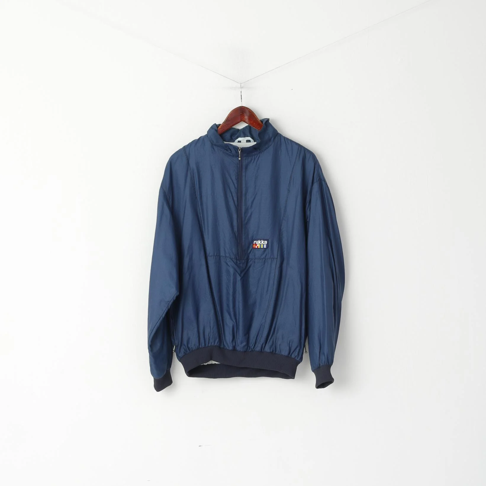 Rukka Men M Jacket Navy Bomber Finland Naylon Waterproof Zip Neck Sport Top - Image 2