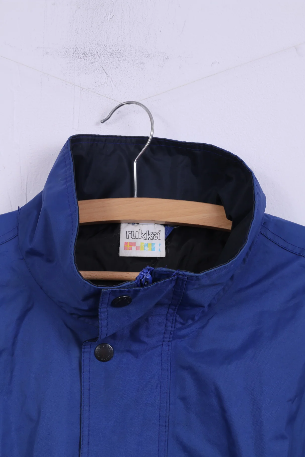 Rukka Mens 16 L Lightweight Jacket Blue Nylon Waterproof Top Full Zipper Hooded - Image 2
