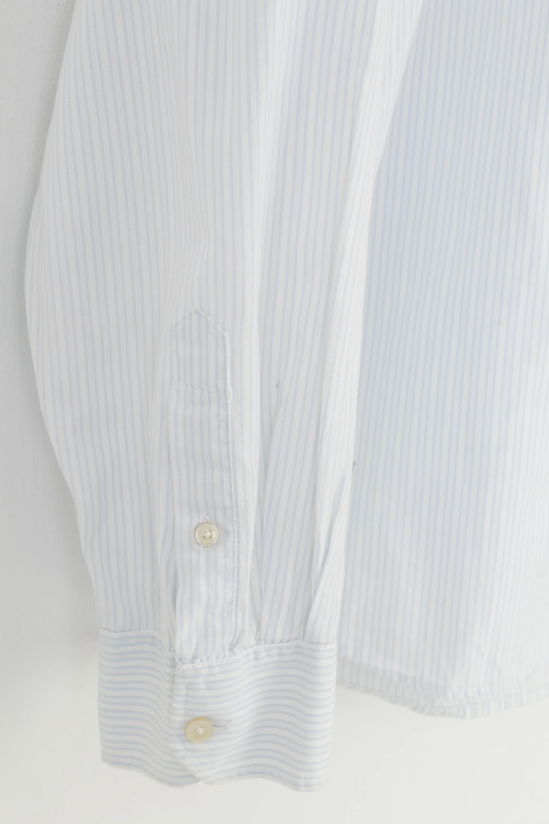 S.Oliver Men XL Casual Shirt Striped Cotton White Long Sleeve Collar Classic Fit Top - Image 3