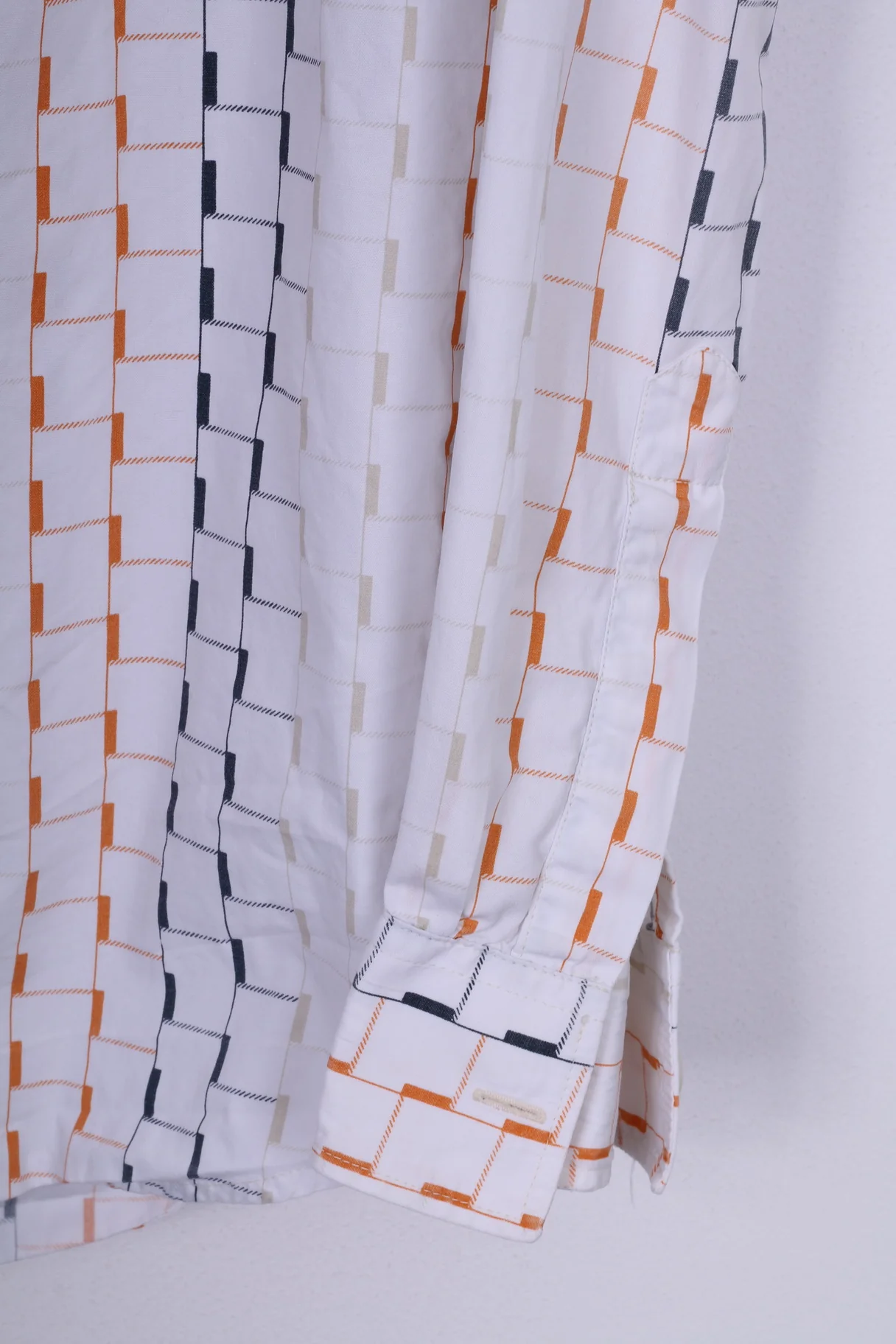 S.Oliver Mens M Casual Shirt Graphic White Long Sleeve Cotton - Image 3