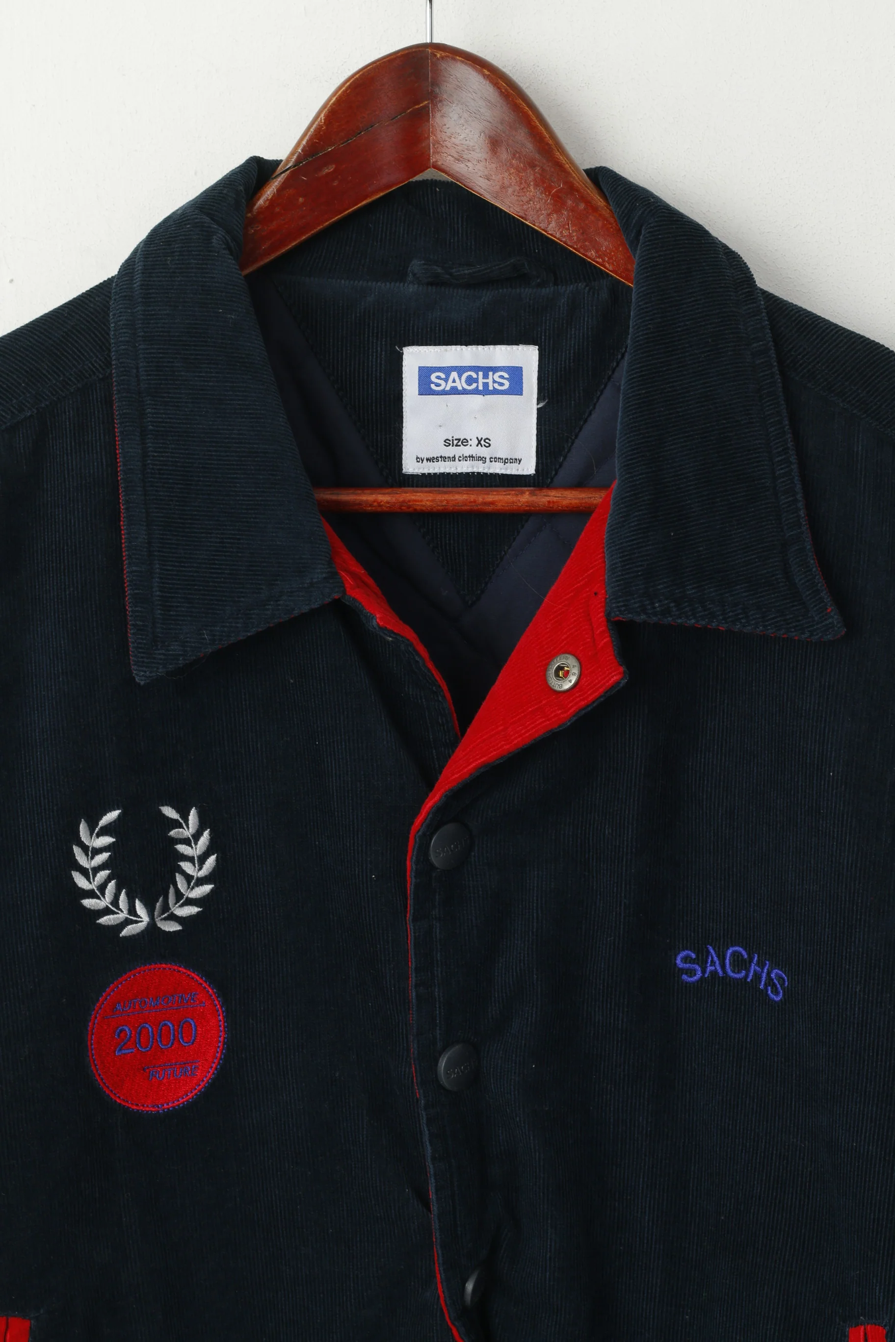 Sachs Men XS Jacket Navy Cotton Bomber Automotive 2000 Future Engine Padded Top - Image 3