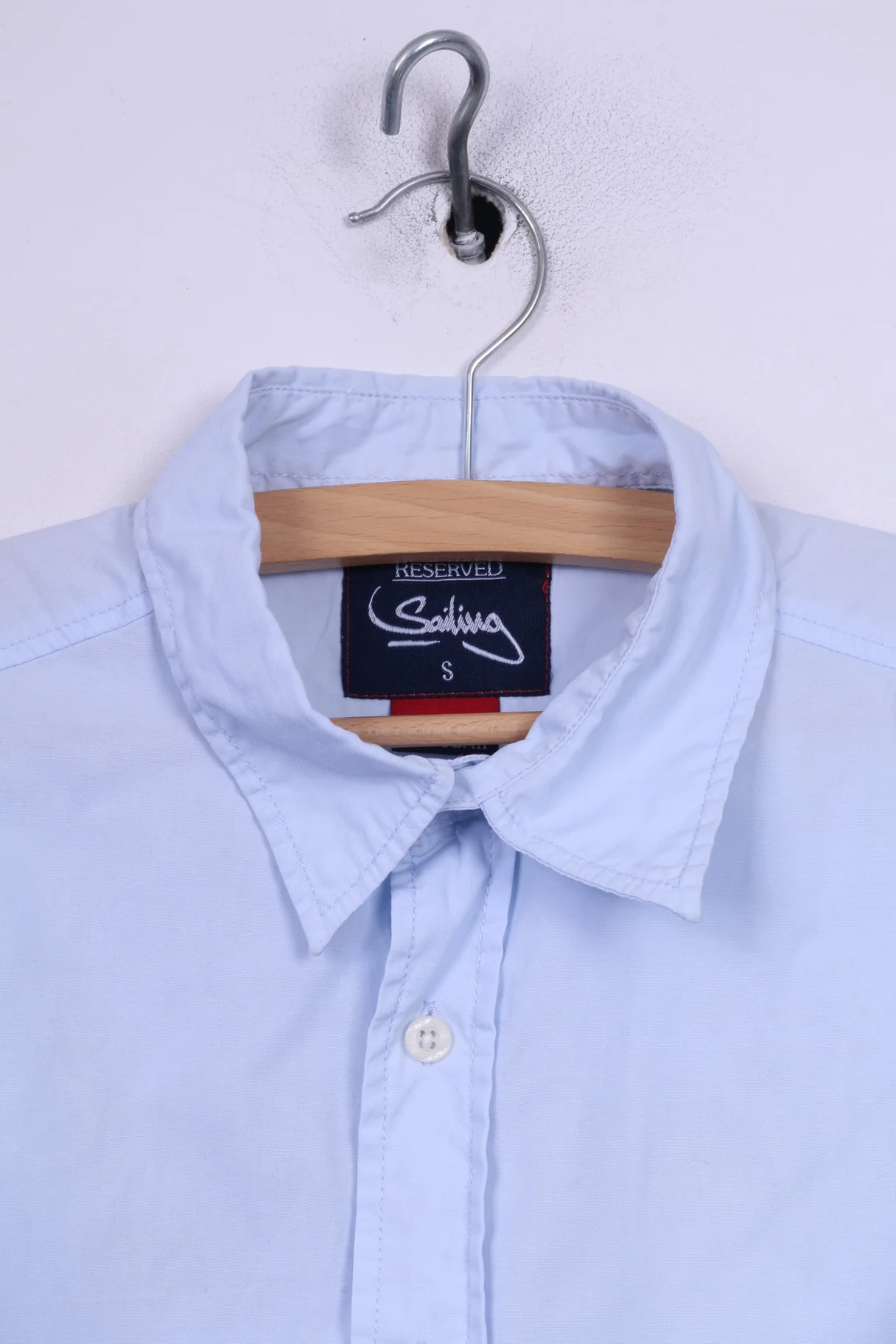 Reserved Sailing Mens S Casual Shirt Light Blue Short Sleeve Cotton Regular Top - Image 2