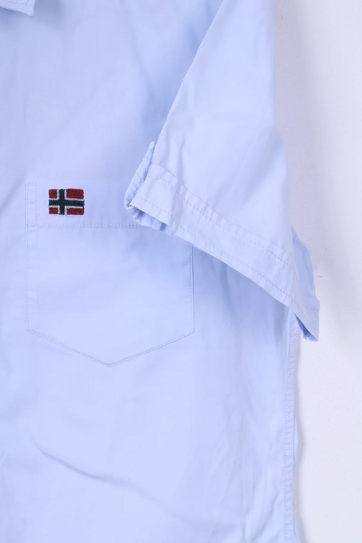 Reserved Sailing Mens S Casual Shirt Light Blue Short Sleeve Cotton Regular Top - Image 3