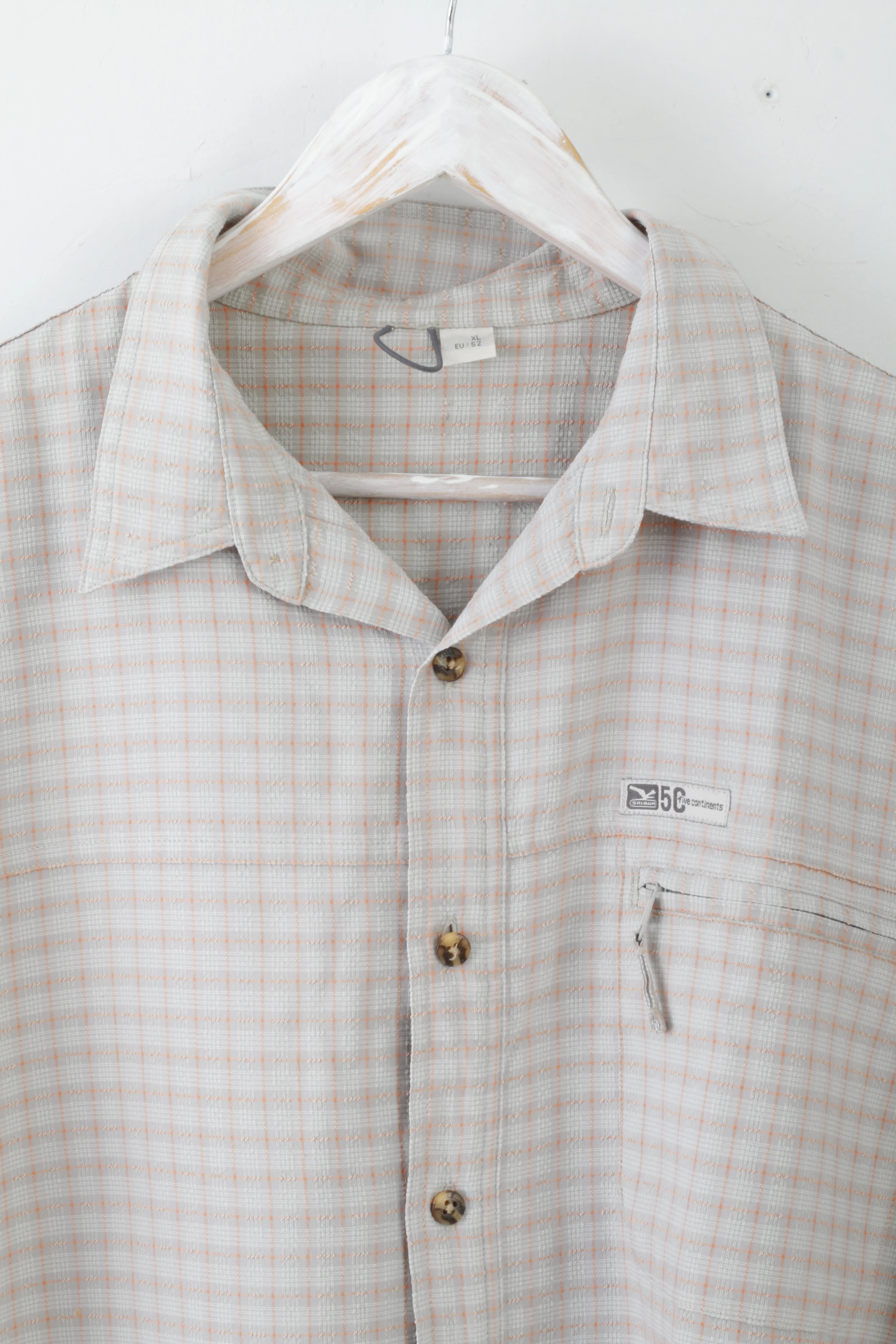 Salewa 5C Five Confidents Mens 52 XL Casual Shirt Short Sleeve Checked Polyester - Image 2