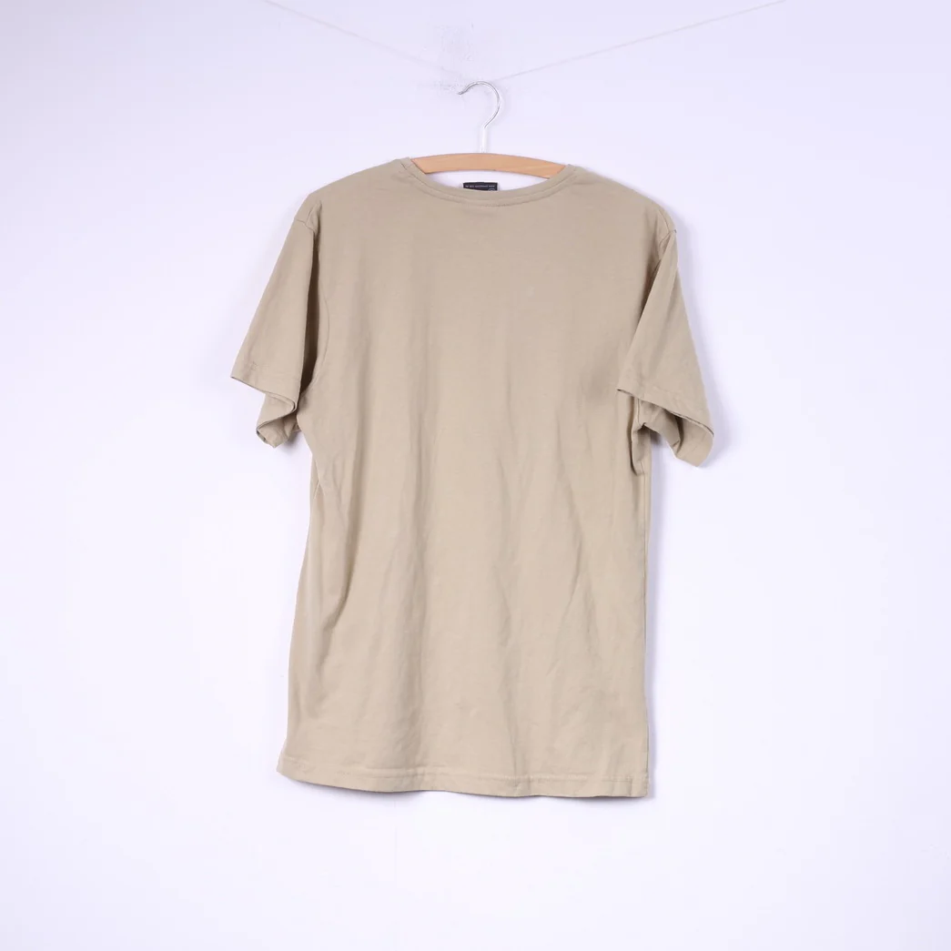 Samsousan Men M T- Shirt Graphic Australia Way Beige Cotton Top - Image 5