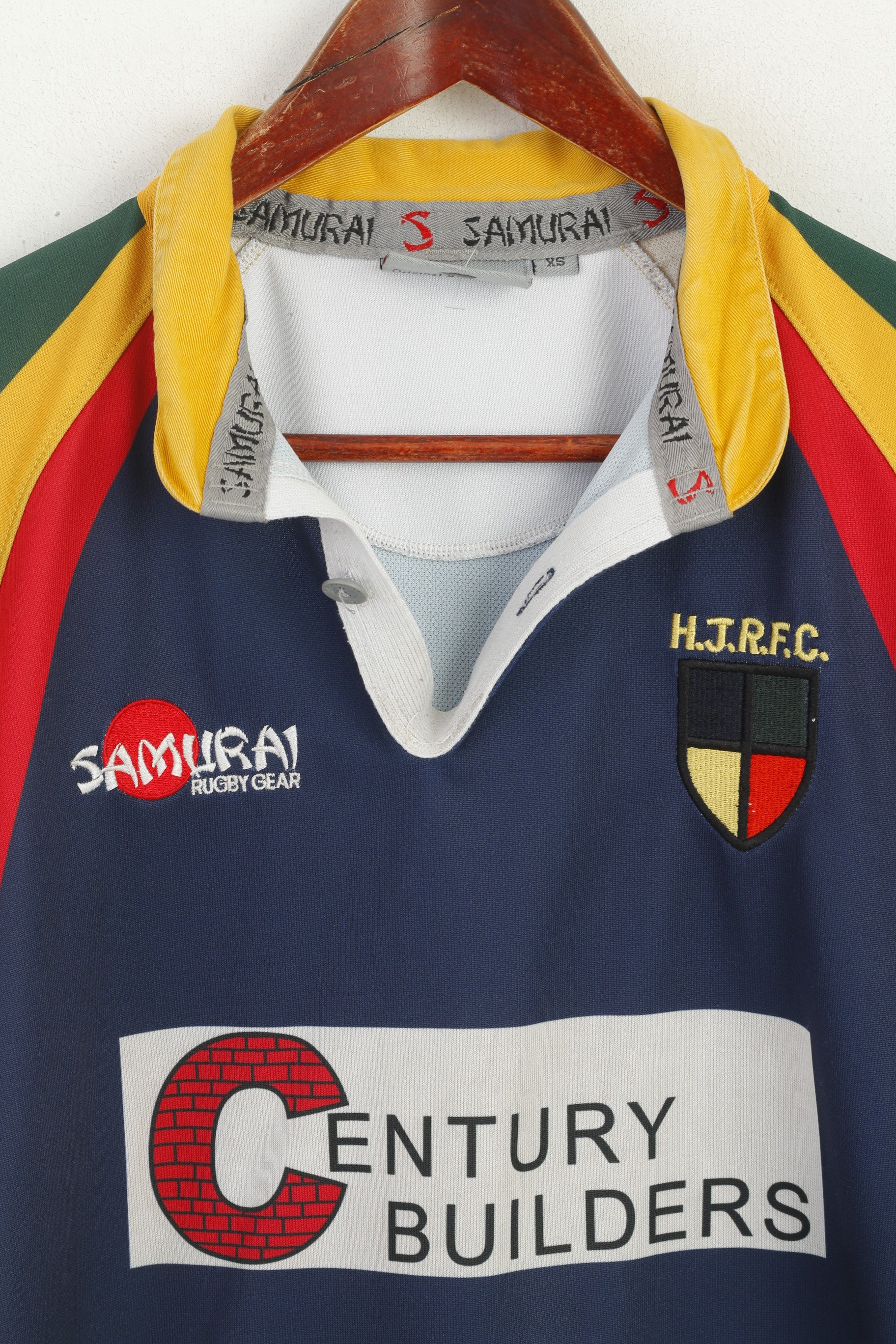 Samurai Men XS Polo Shirt Navy Hillhead Jordanhill RFC Rugby Sport Jersey Top - Image 2