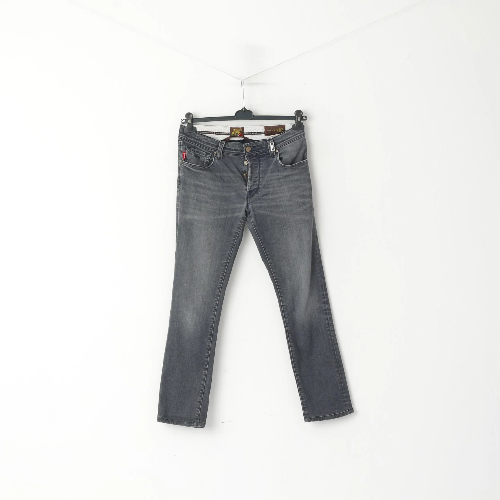 Santoria Tramarossa Men 30 Trousers Grey Leonardo Cotton Stertch Fit Skinny Pants - Image 2