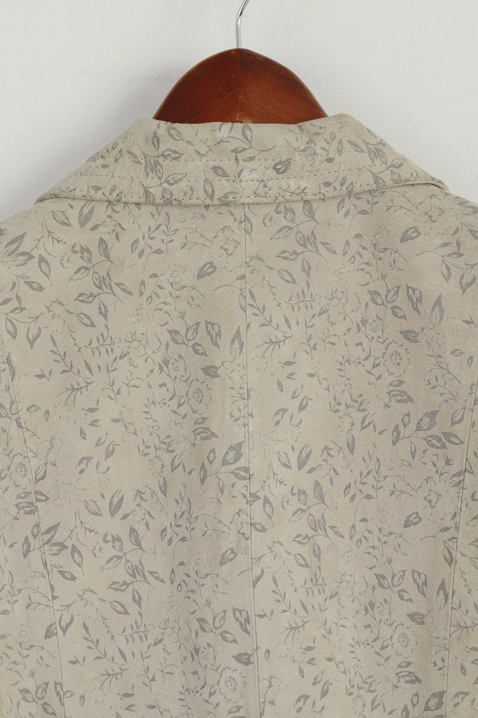 Sarah Kern Women 36 S Jacket Beige Leather Floral Belted Single Breasted Top - Image 7