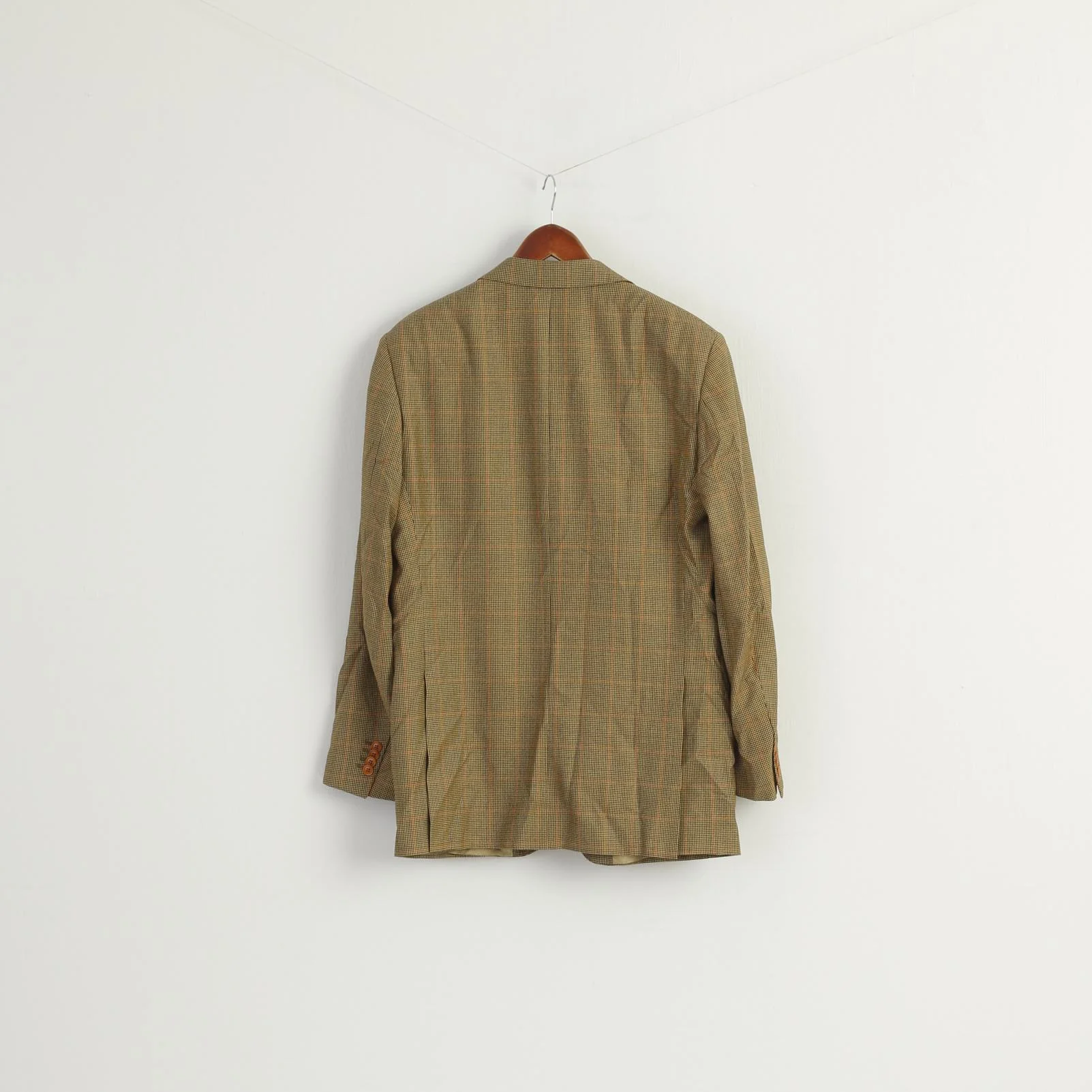 Sartoria Italiana For La Rinascente Men 52 42 Blazer Brown Wool Herringbone Jacket - Image 10