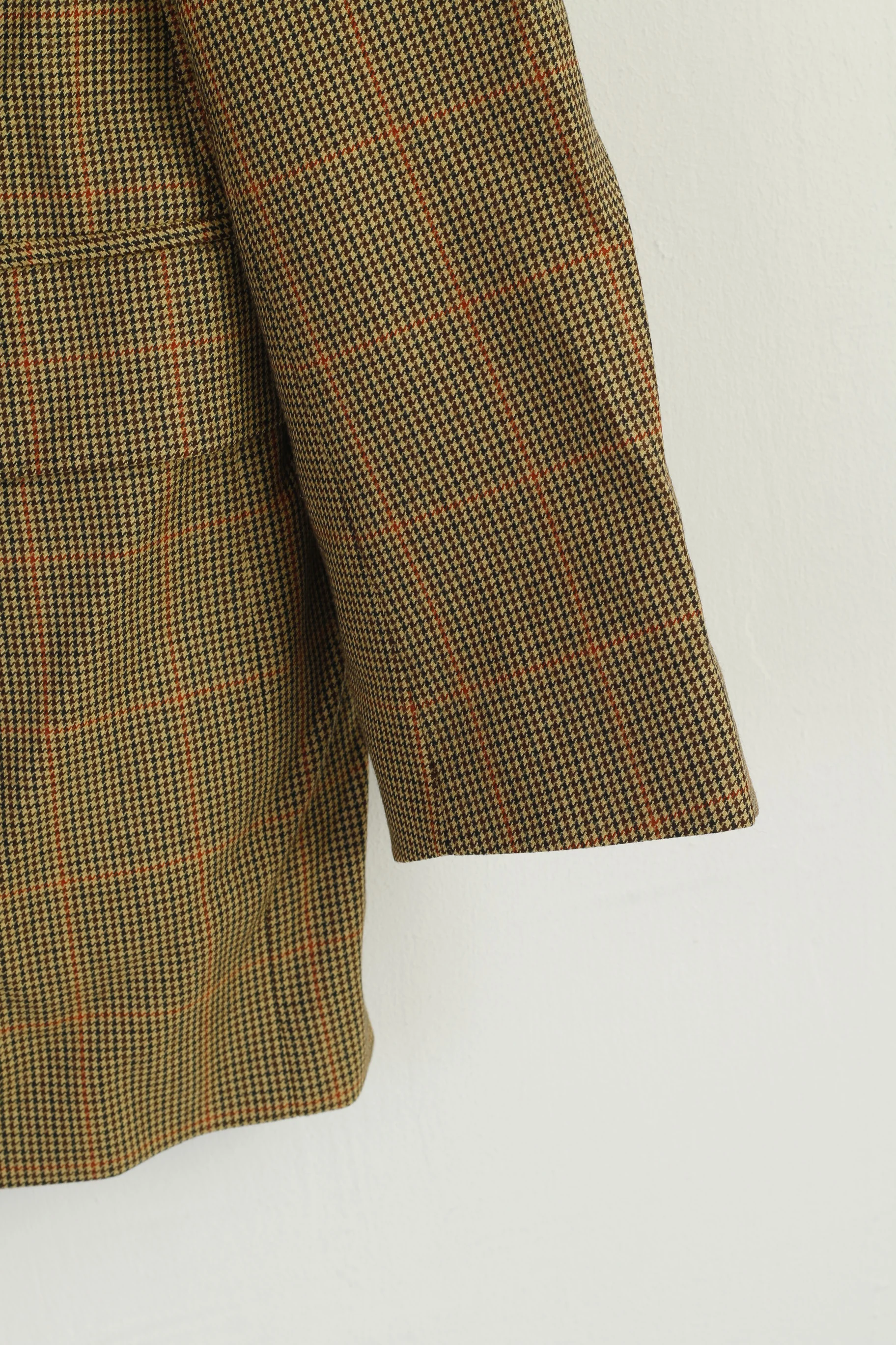 Sartoria Italiana For La Rinascente Men 52 42 Blazer Brown Wool Herringbone Jacket - Image 4