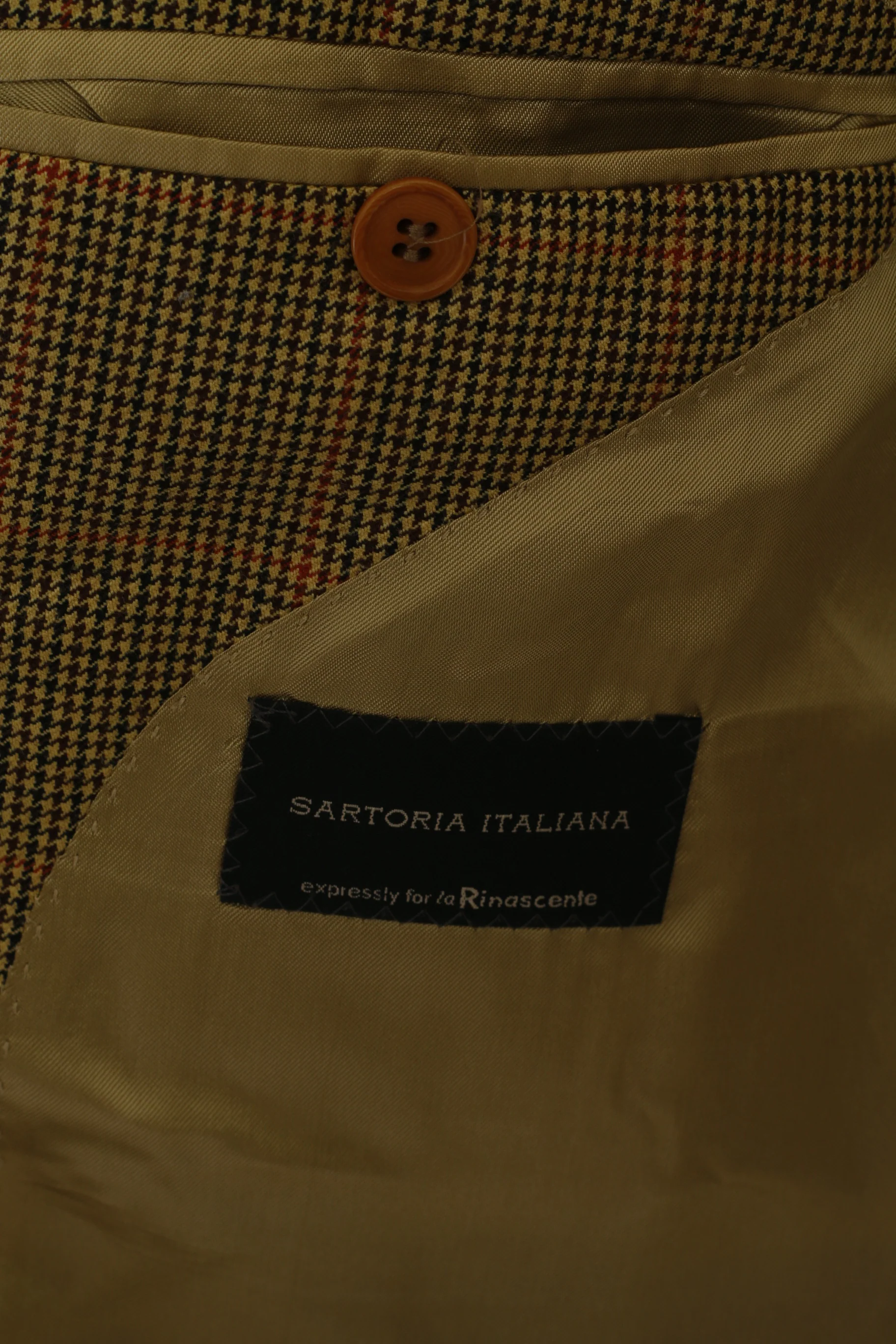 Sartoria Italiana For La Rinascente Men 52 42 Blazer Brown Wool Herringbone Jacket - Image 9