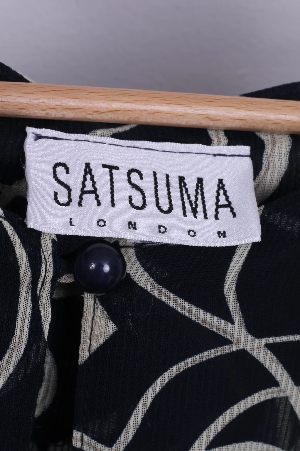 Sat Suma London Womens 16 XL Medium Dress Printed Navy Transparent Long Sleeve - Image 4