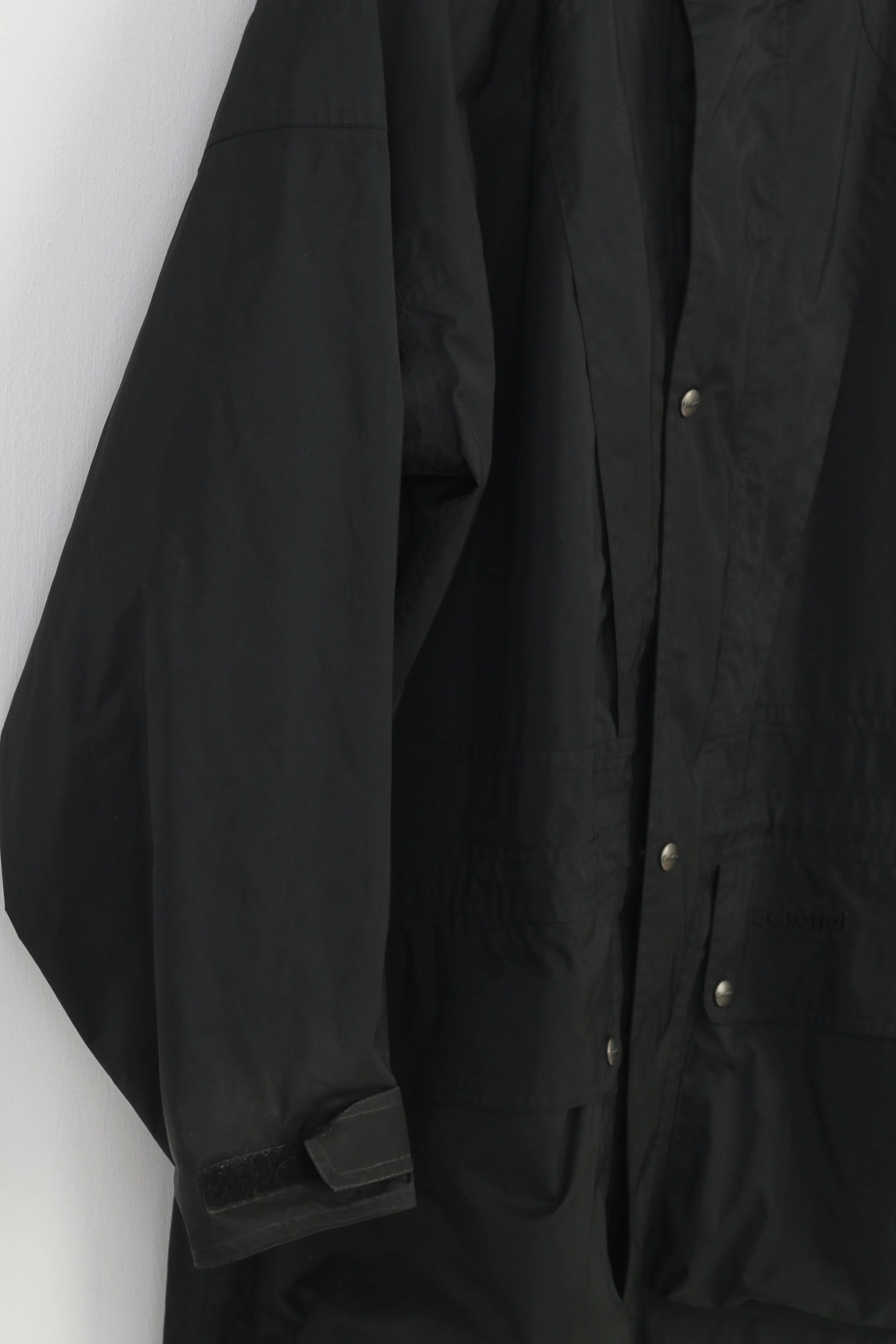 Schoffel Men XL Jacket Black Retractable Hood Full Double Zipper Pockets Top - Image 3
