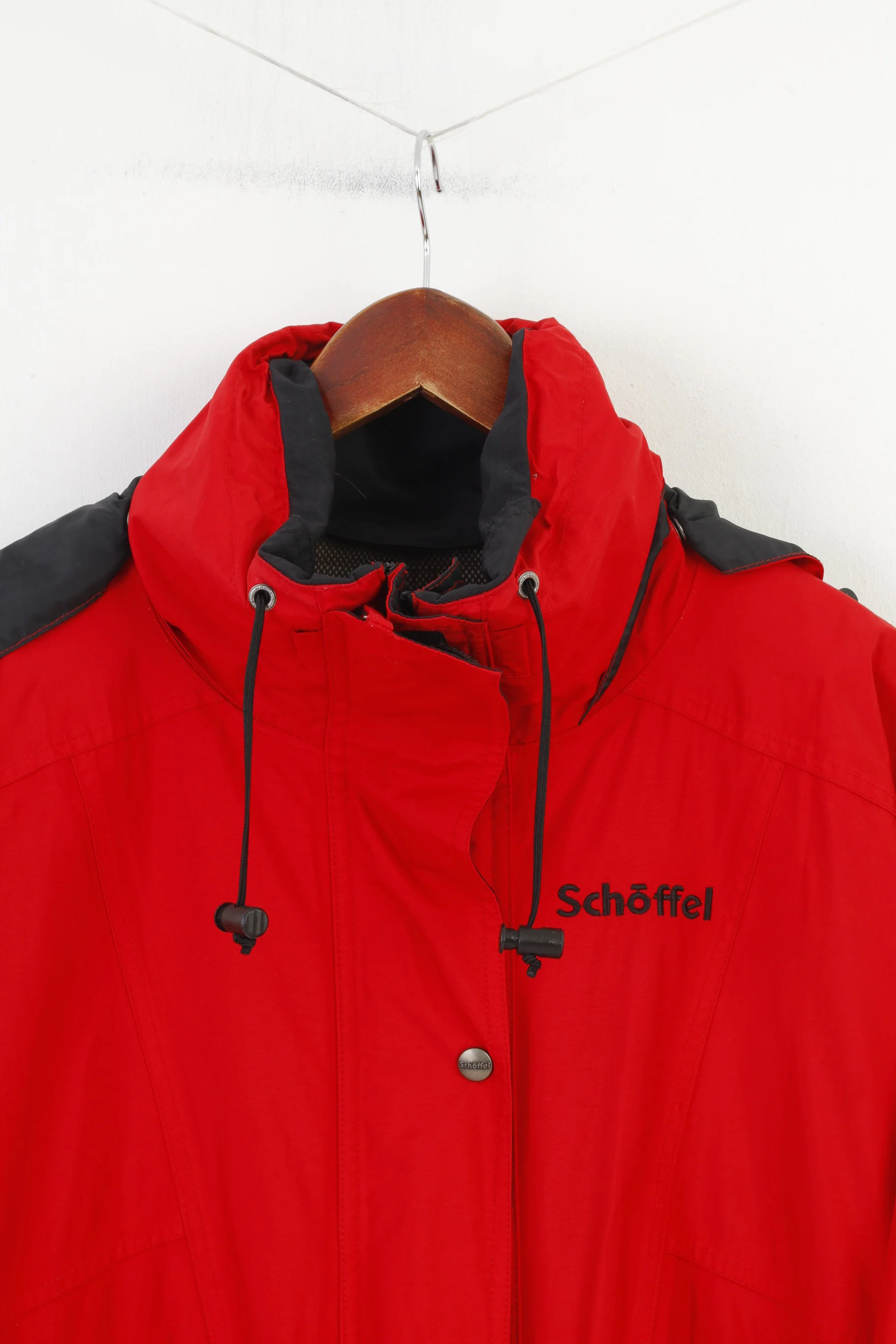 Schoffel Woman 16 XL Jacket Red Full Zipper Hood Nylon Venturi Vintage Waterproof Top - Image 2