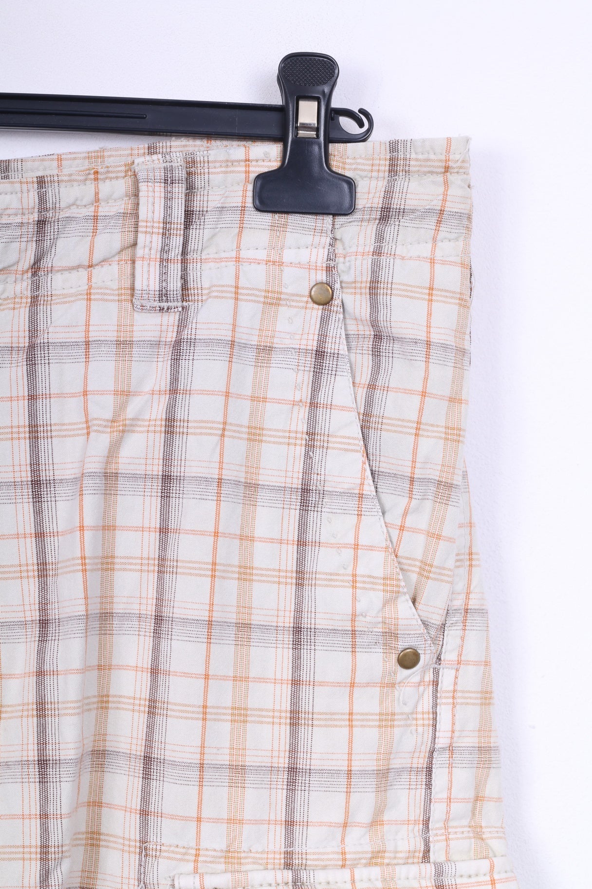 Scotch Co. Mens 36 Casual Shorts Cargo Combat Check Beige Cotton - Image 2