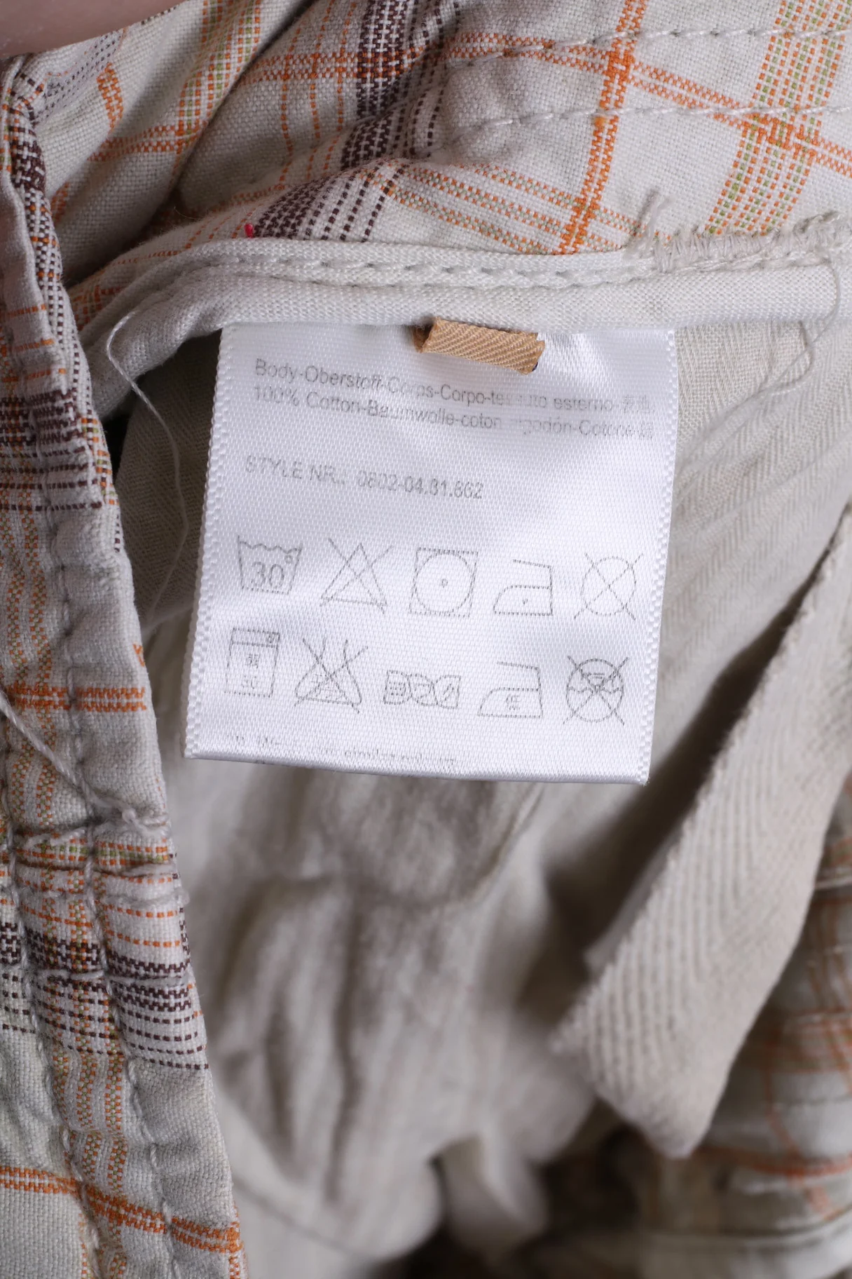 Scotch Co. Mens 36 Casual Shorts Cargo Combat Check Beige Cotton - Image 4