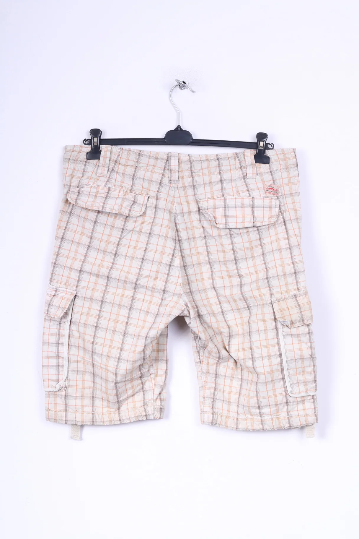 Scotch Co. Mens 36 Casual Shorts Cargo Combat Check Beige Cotton - Image 6