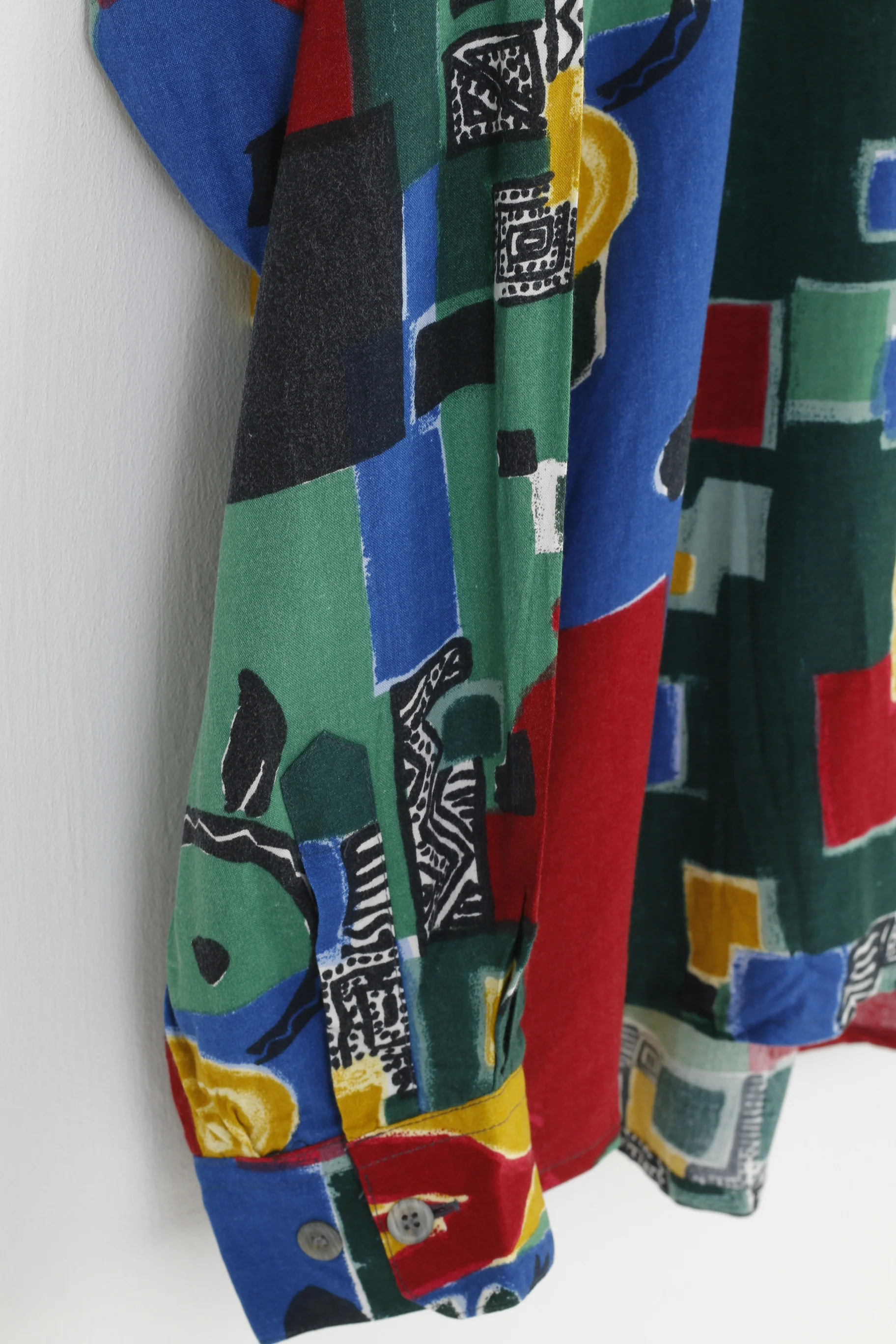 Seiden Sticker Men XL Casual Shirt Multi Color Geometric Print Long Sleeve Classic Top - Image 3