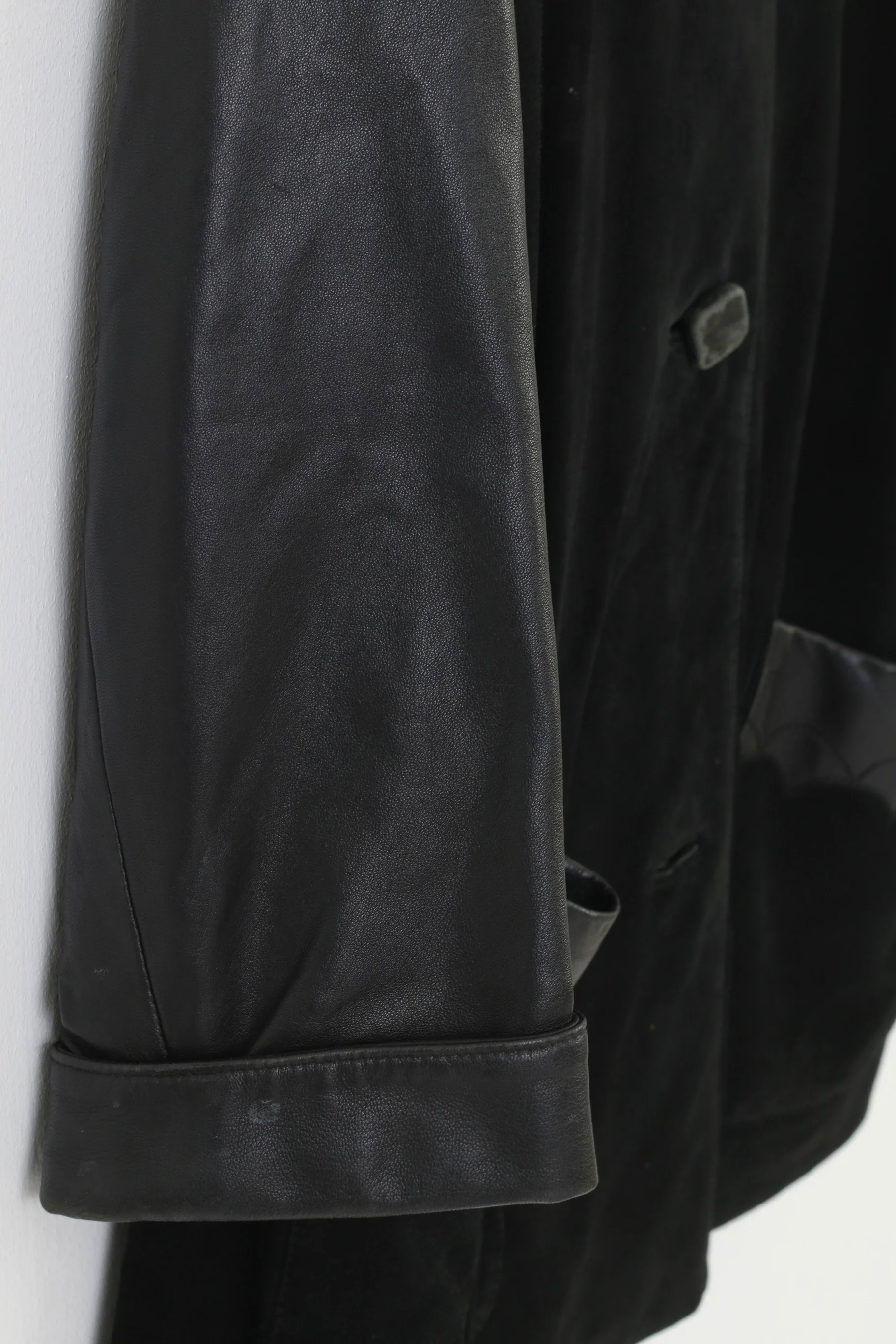 Sergio Morini Women 48 XL Jacket Black Soft Leather Single Breasted Italy Vintage Bottoms Collar Top - Image 4