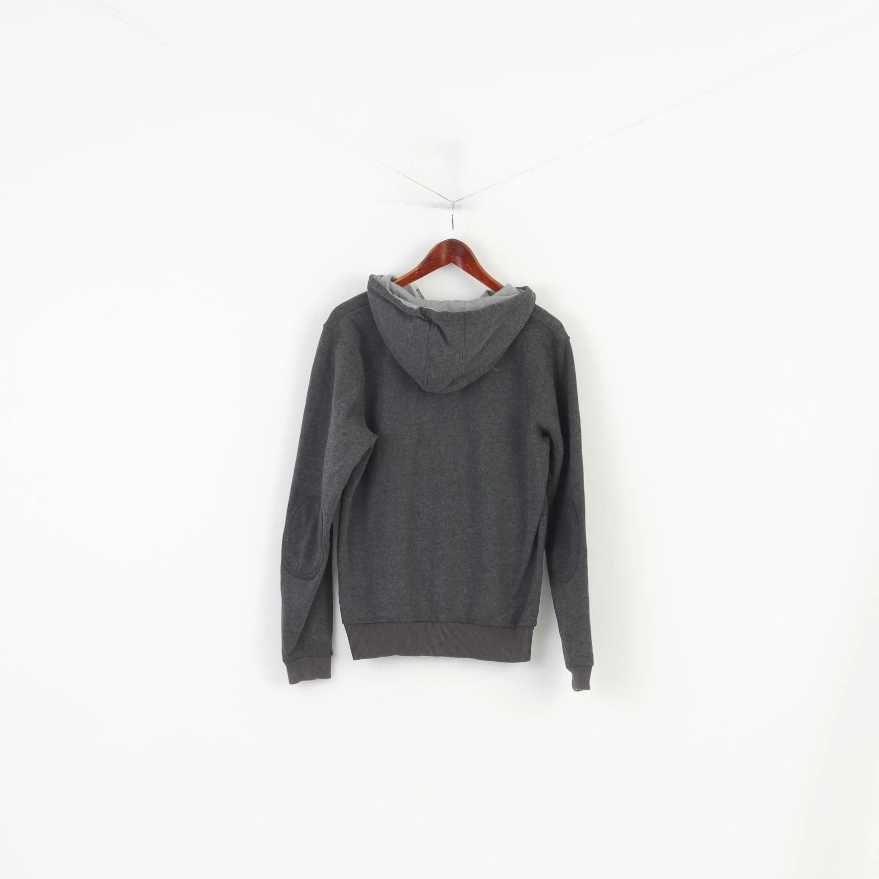 Sergio Tacchini Men S Sweatshirt Grey Hoodie Cotton Pads Zip Neck Vintage Top - Image 7