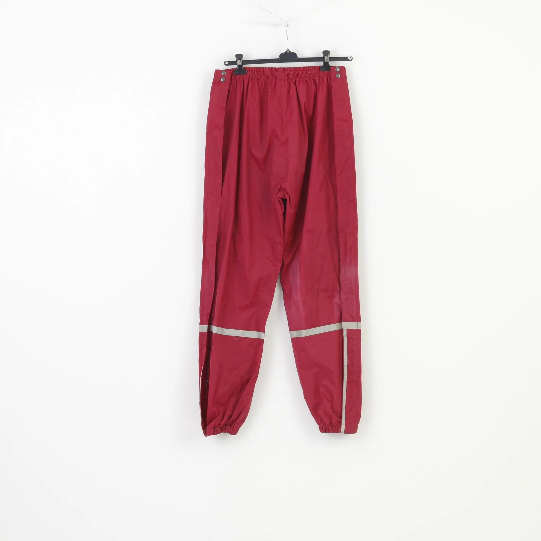 Shamp Men L Trousers Burgundy Polyamid Zippered Legs Sport Elastic Waistband Vintage - Image 10
