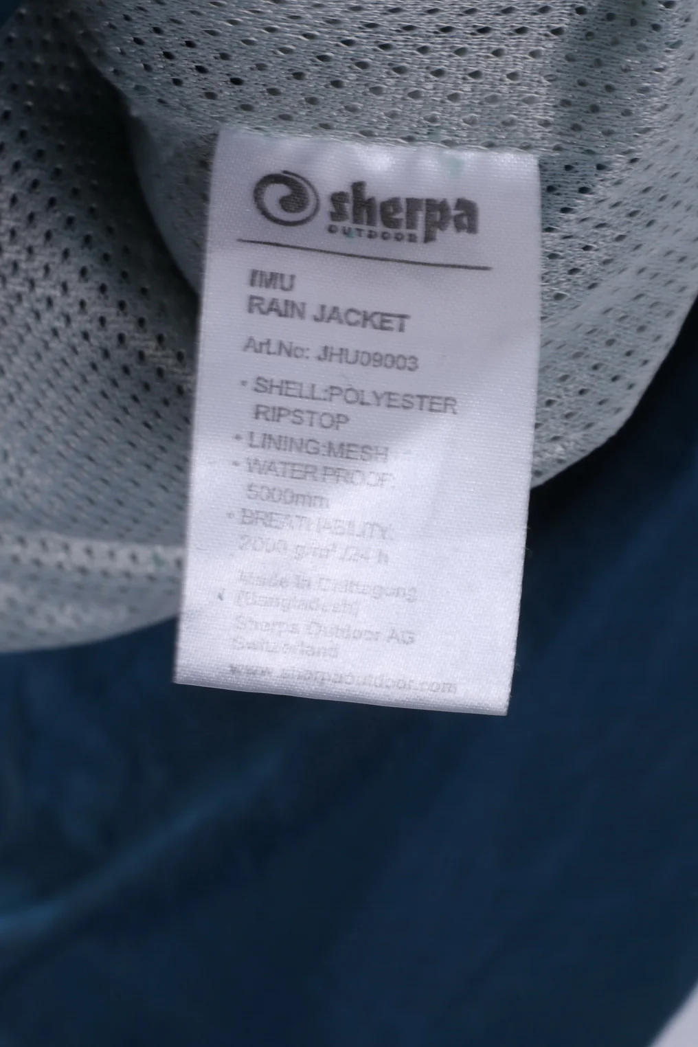 Sherpa Mens XL Rain Jacket Hooded Dark Turquoise Full Zipper Outdoor - Image 5
