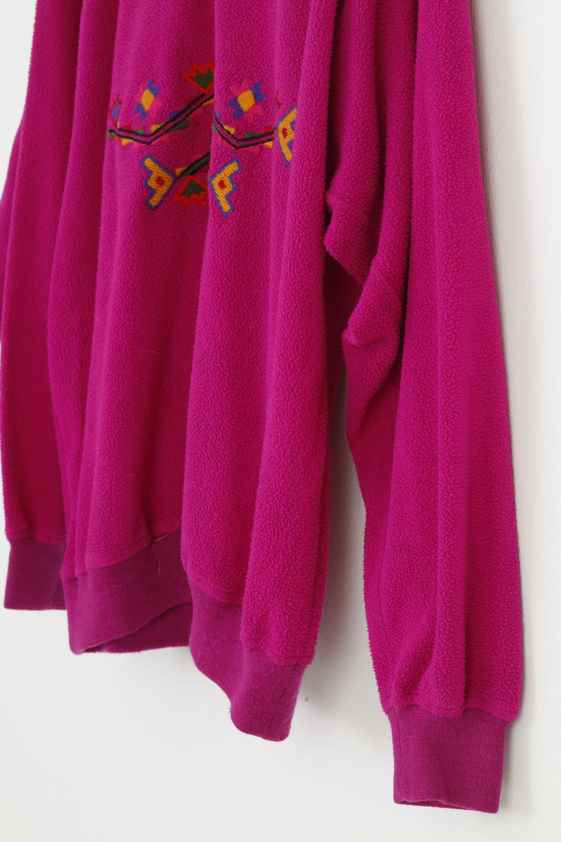 Silvy Woman S Fleece Top Pink Vintage Aztec Winter Clothing Zip Neck Sweatshirt - Image 3