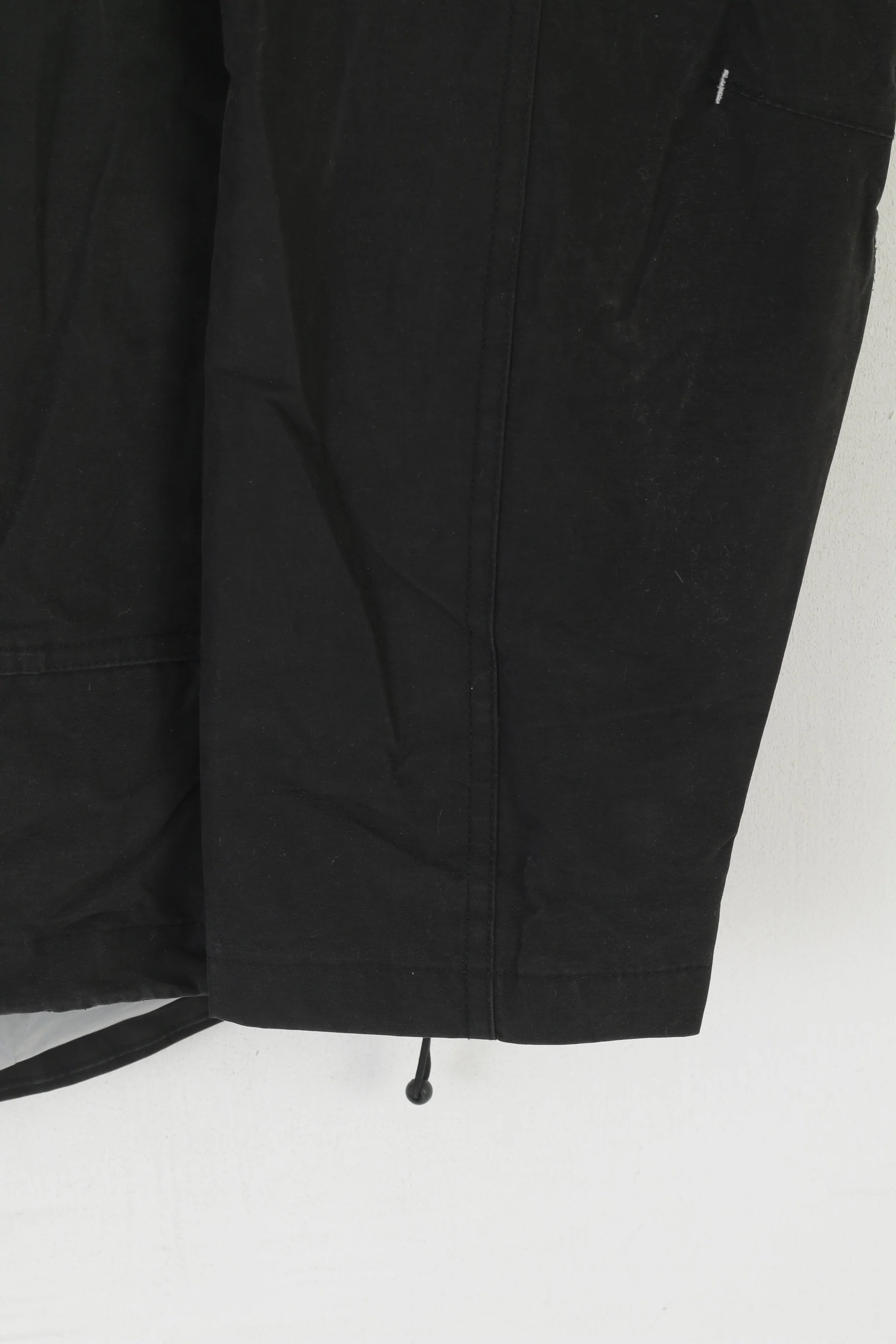 Slazenger Men L Jacket Black Cotton Nylon Hooded Outdoor Full Zipper Vintage Top - Image 3