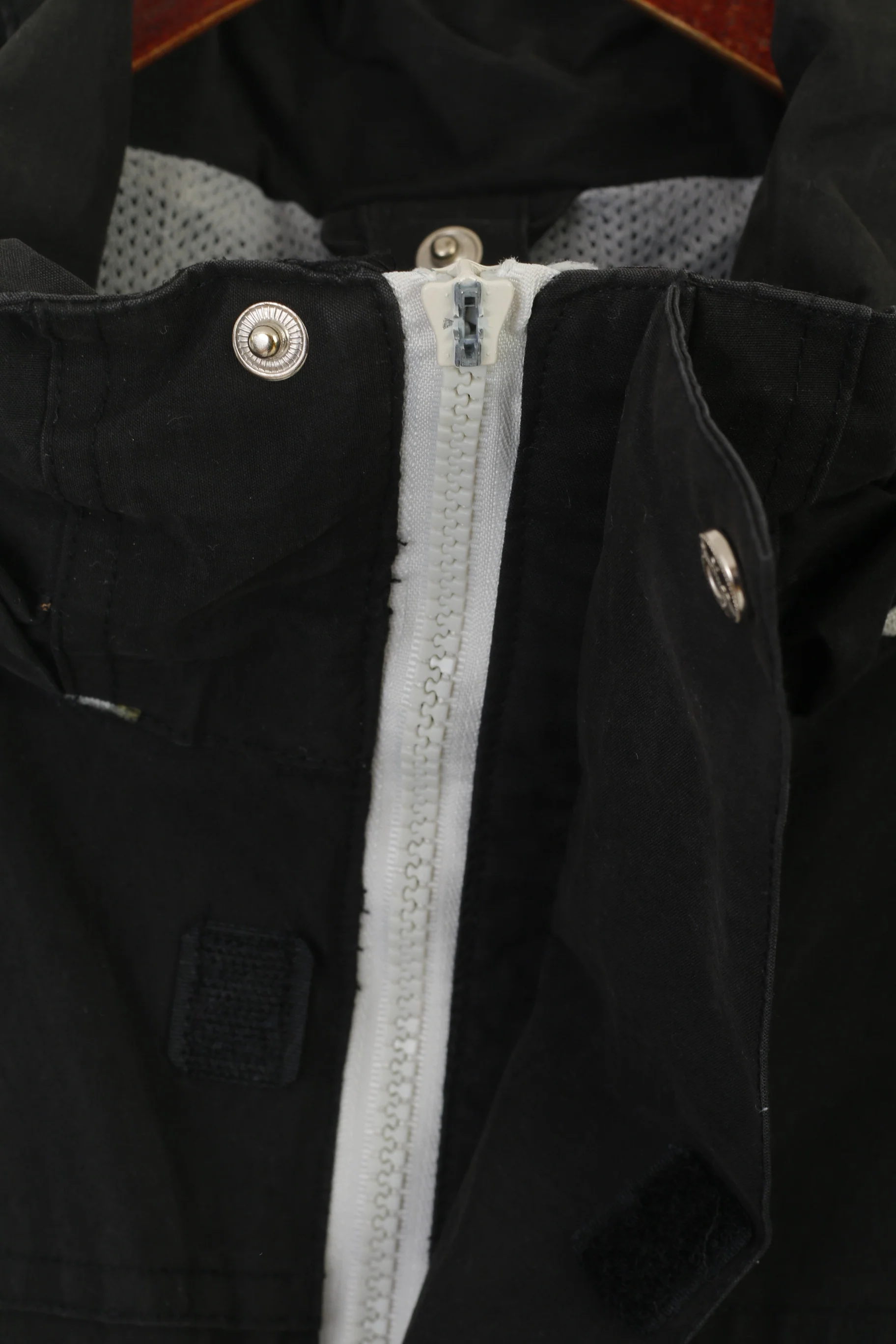 Slazenger Men L Jacket Black Cotton Nylon Hooded Outdoor Full Zipper Vintage Top - Image 4