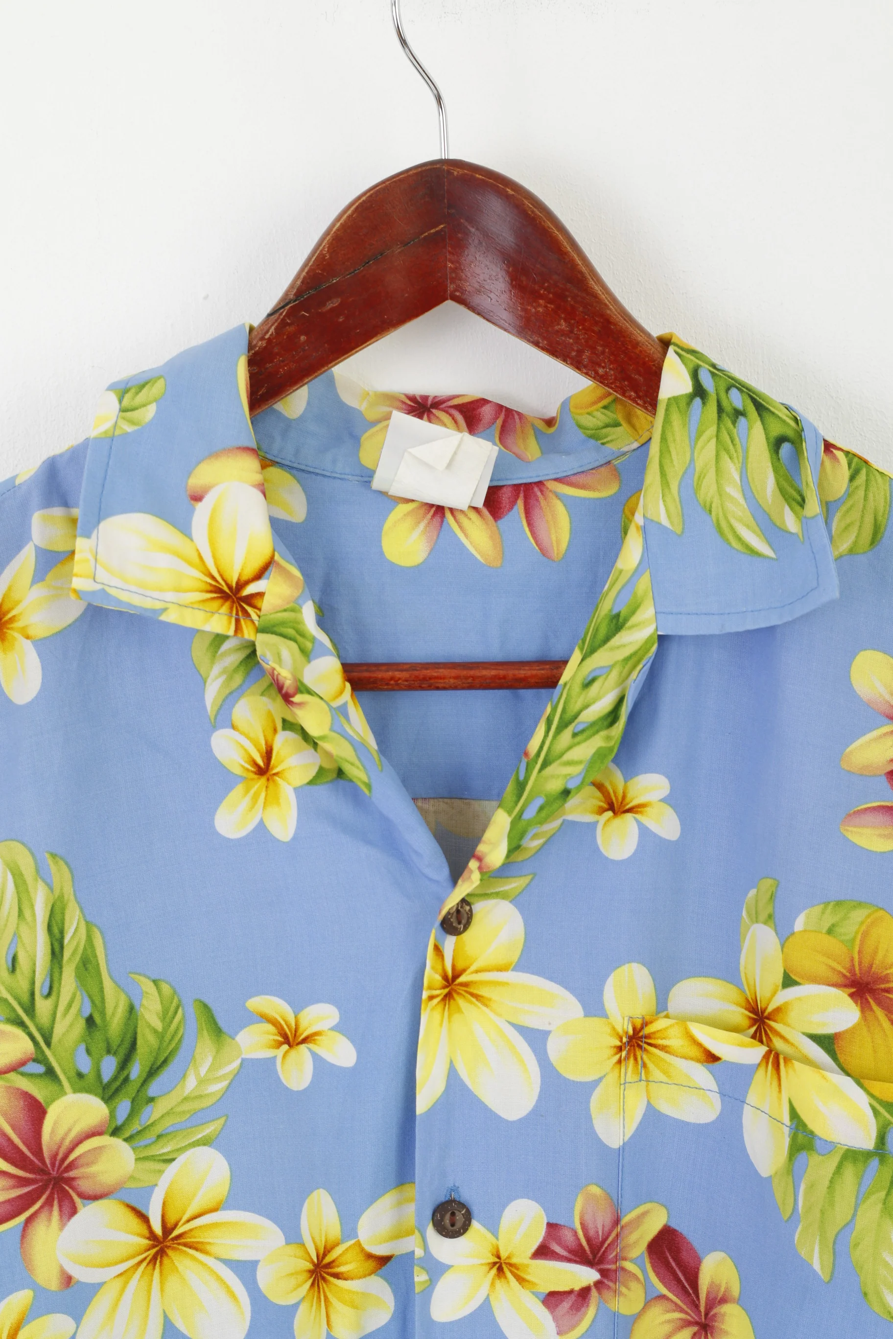 Smart Design Men M Casual Shirt Blue Floral Print 100% Rayon Hawaii Top - Image 2
