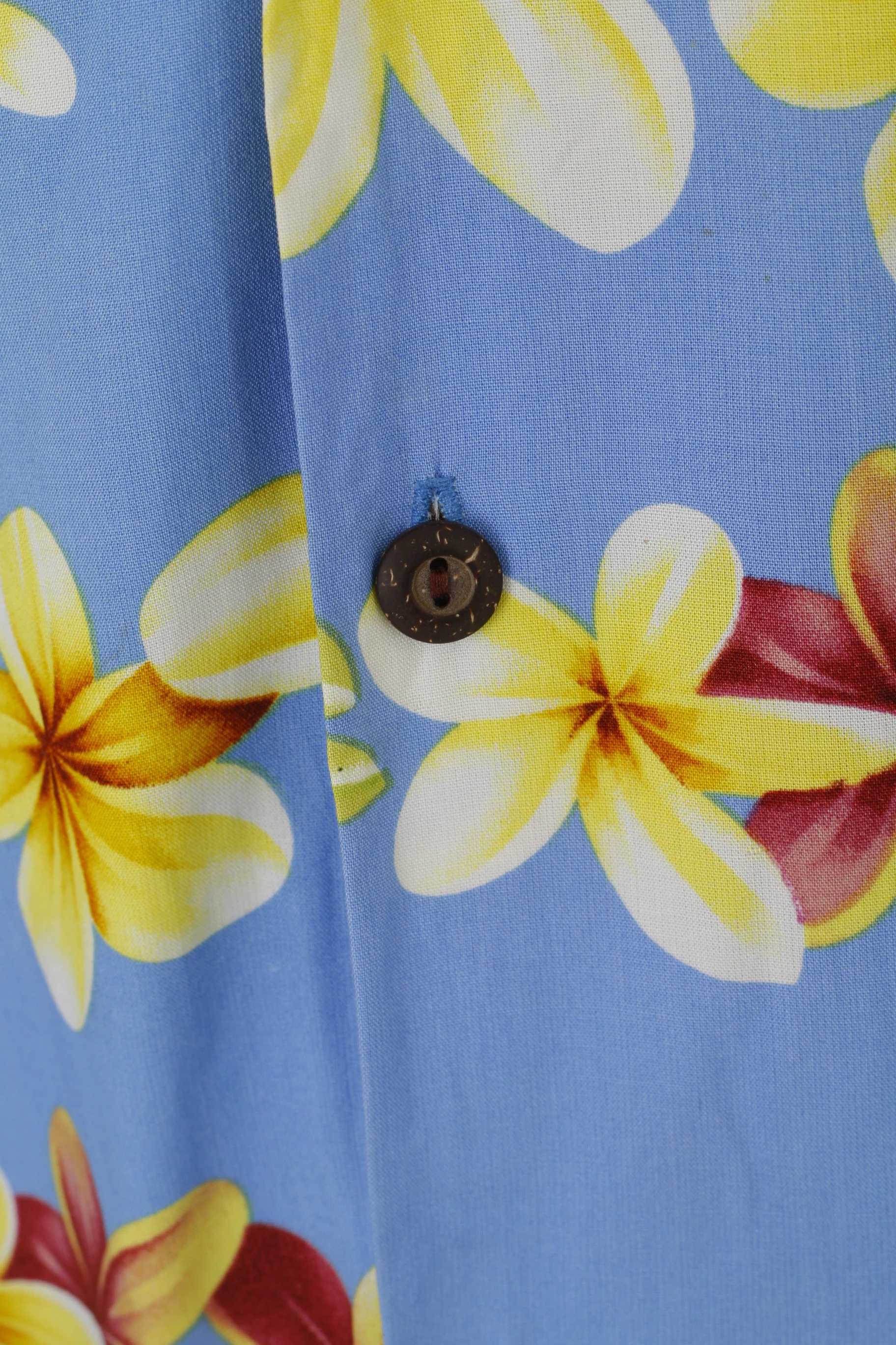 Smart Design Men M Casual Shirt Blue Floral Print 100% Rayon Hawaii Top - Image 3