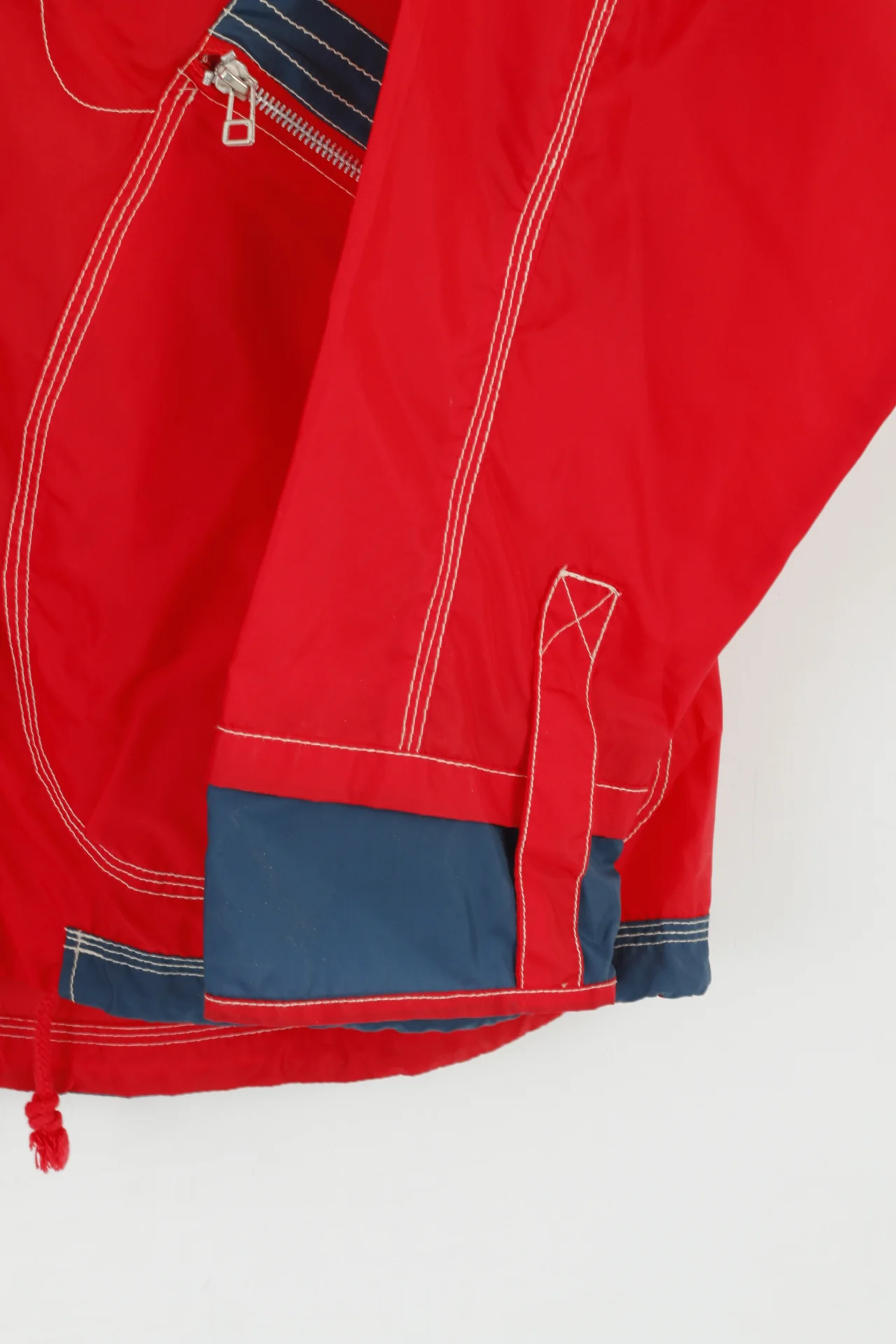 Soda Pop Jeans Wear Women 42 XL Jacket Red Nylon Zip Up Hooded Vintage 90's - Image 4