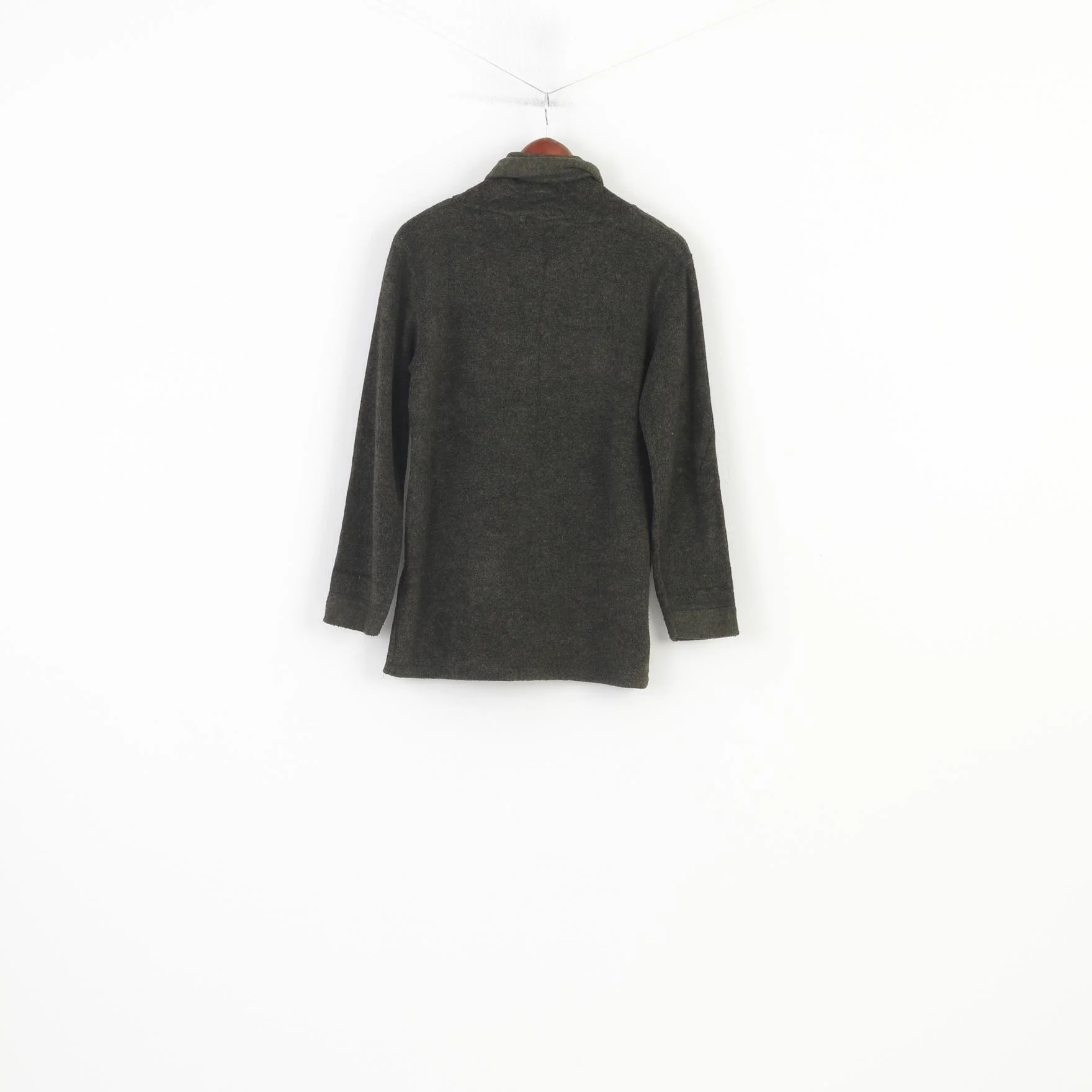 Solola Paris Women M Fleece Green Turtle Neck Vintage Jumper Top - Image 6