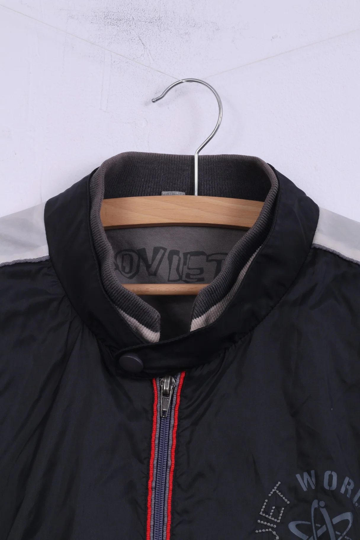 Soviet Jeans Men L Jacket Black Nylon Full Zipper Beyond Jeans Light Top - Image 2