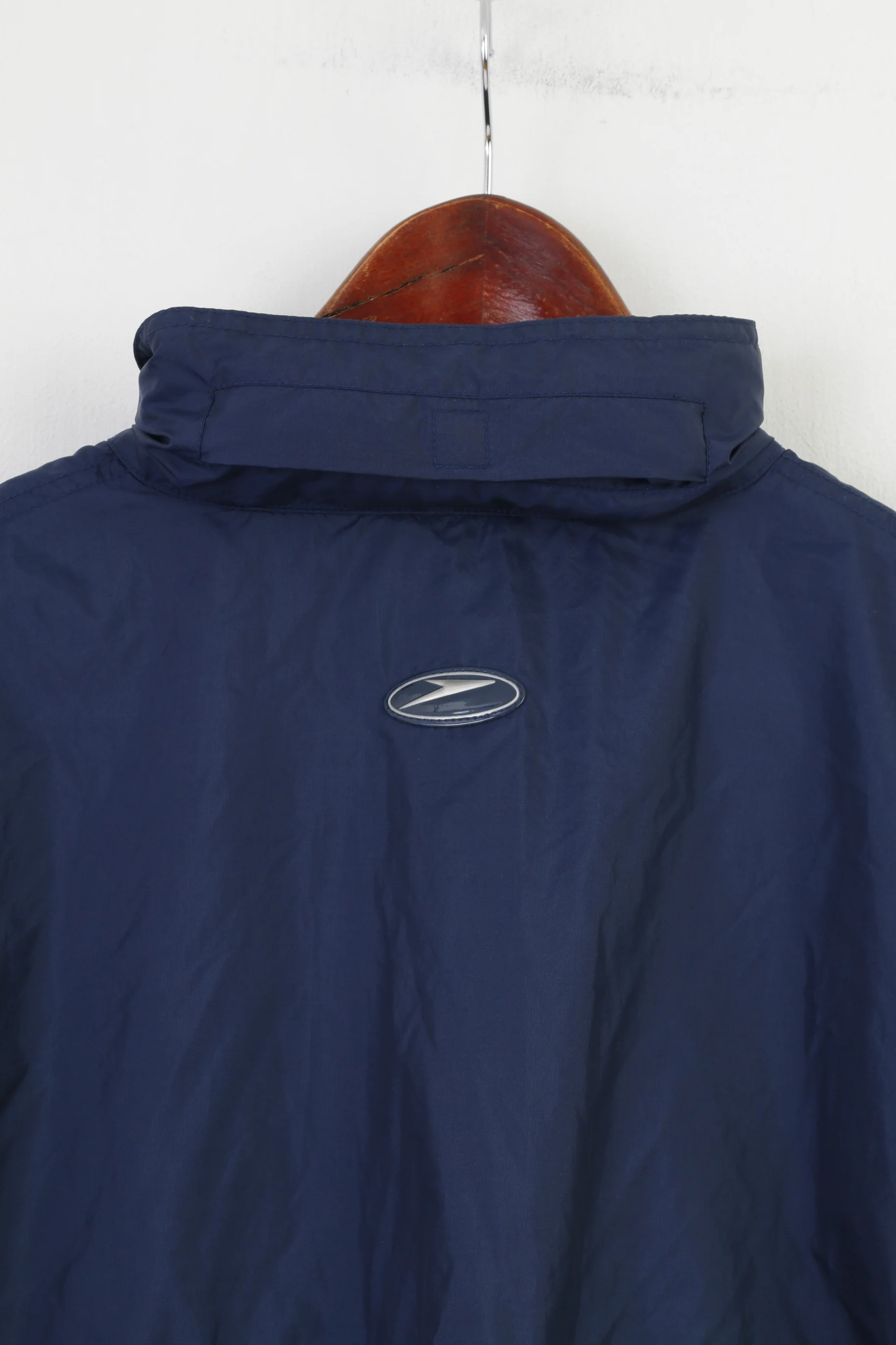 Speedo Men XL Jacket Navy Blue Zip Neck Waterproof Pocket Sport Retractable Hood Top - Image 6