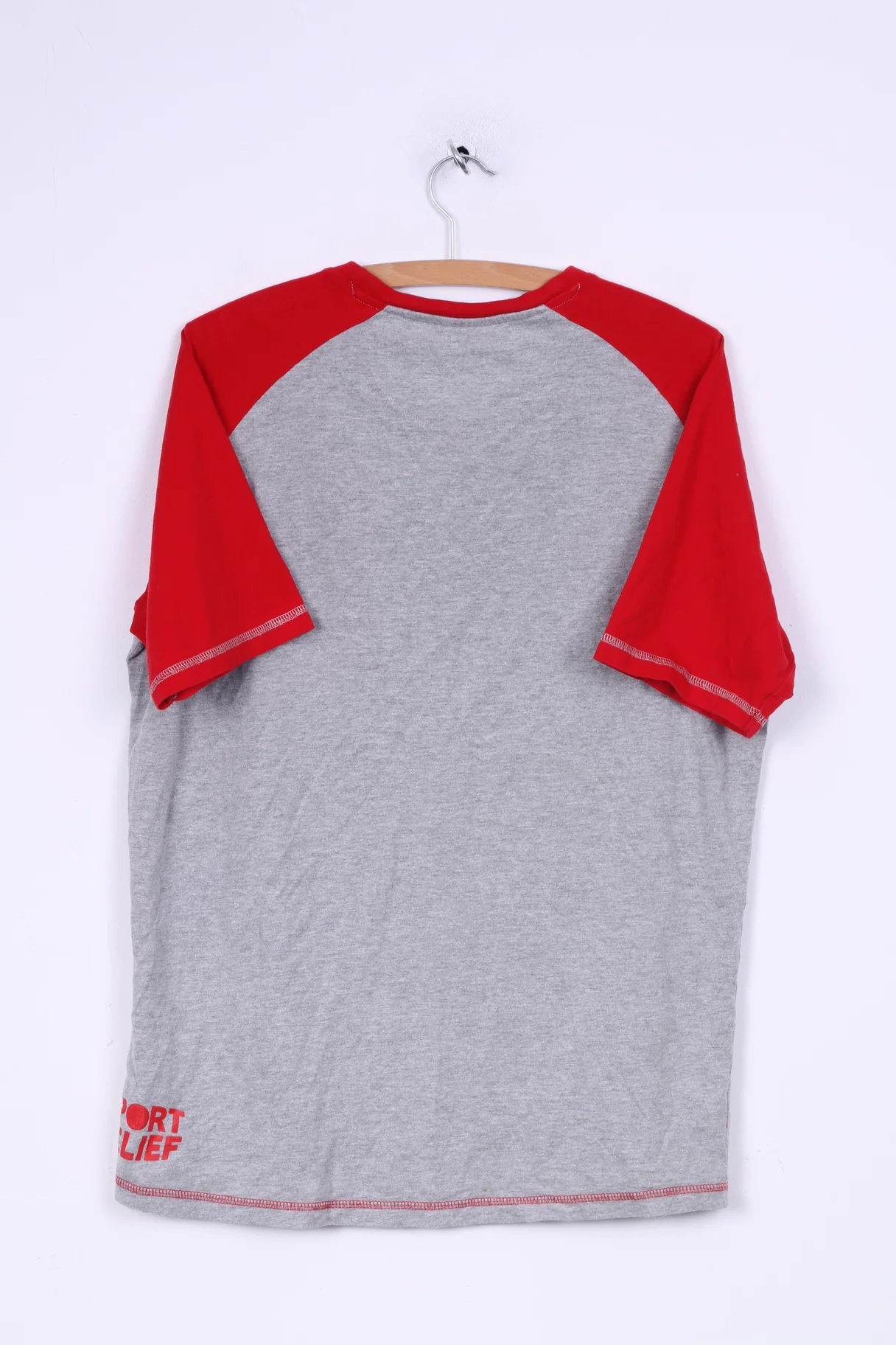 Sport Relief 2012 Mens XL Graphic Shirt Raglan Sleeve Grey Cotton - Image 5
