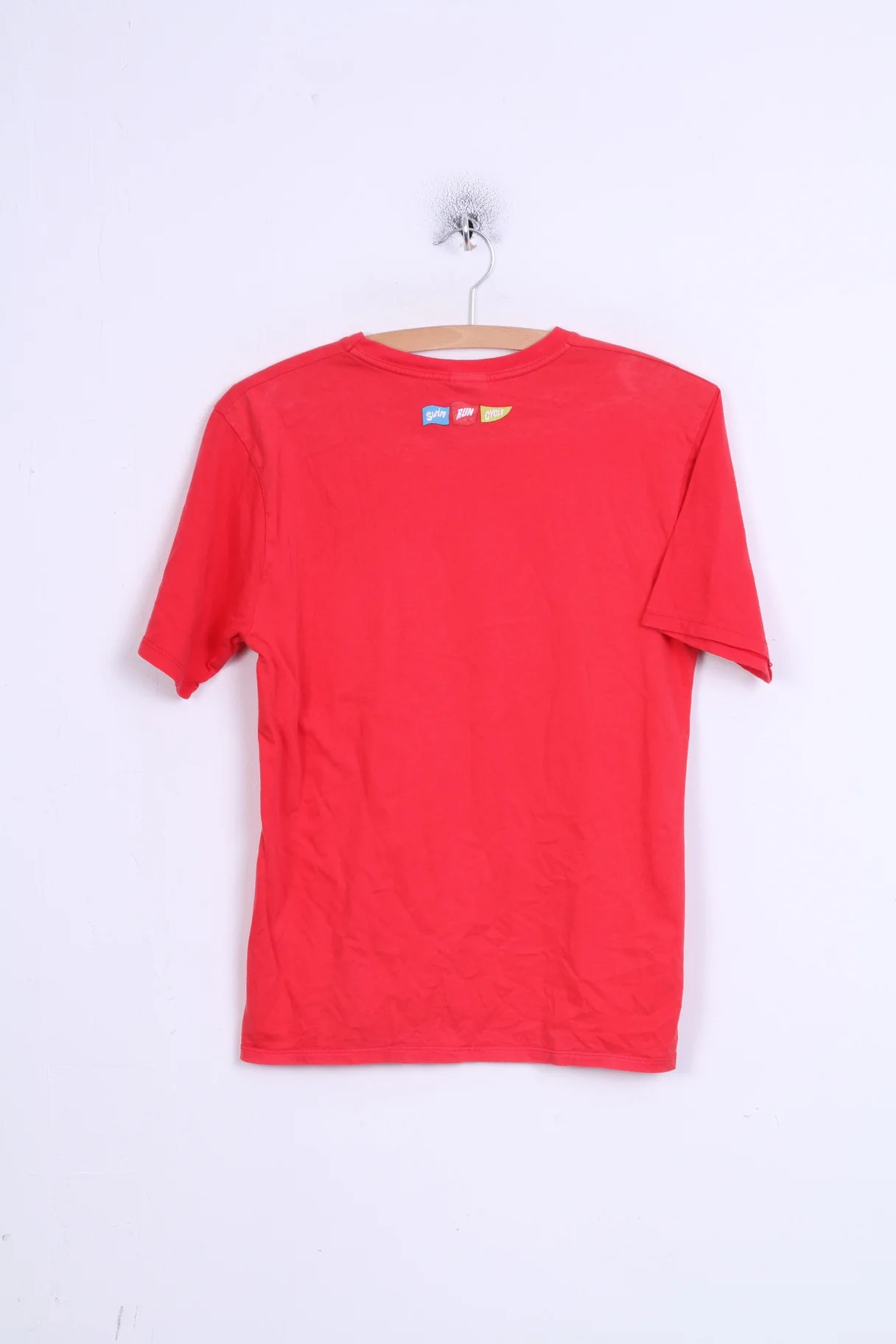 Sport Relief 2014 Womens XS T-Shirt Red Crew Neck Cotton Swim Run Cycle - Image 5
