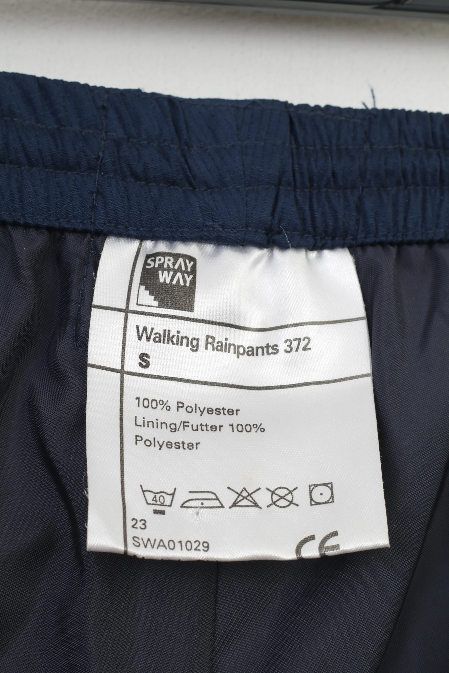 Spray Way Men S Trousers Walking Rainpants Navy Elastic Waist Zippered Legs Outwear Pants - Image 6