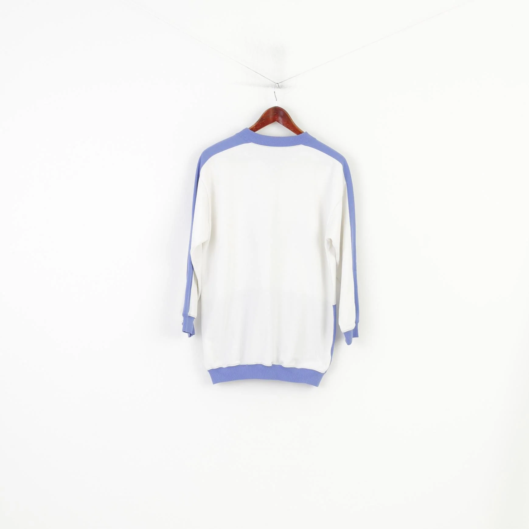 St Michael Women 10 M Sweatshirt White Jumper Sportswear Anchor Print Vintage Top - Image 6