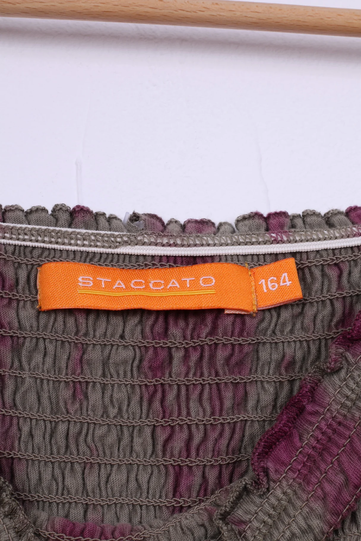 Staccato Girls 164 Shirt Puffy Grey Tie Dye Festival Summer Top - Image 3