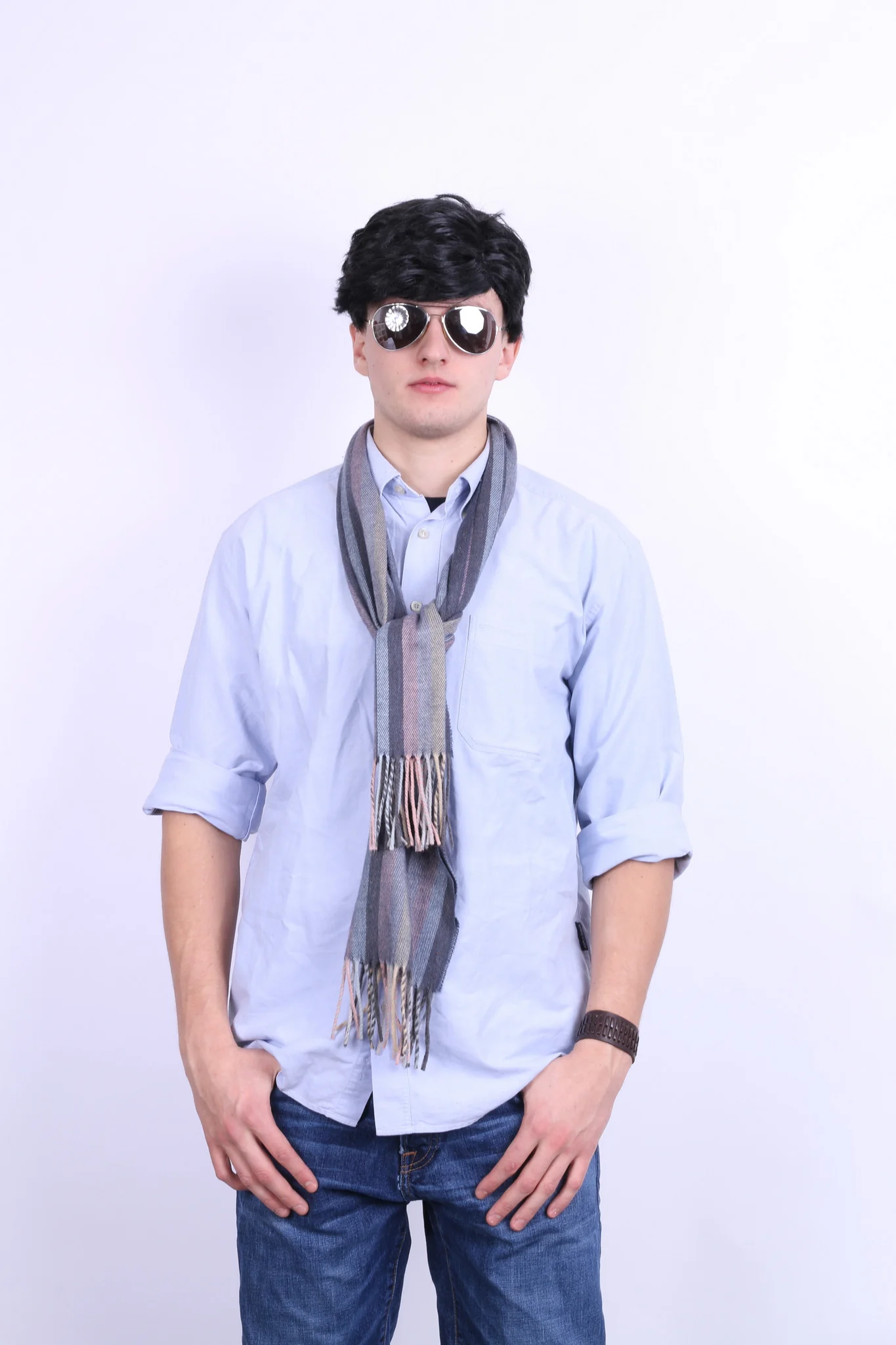State of Art Mens M Casual Shirt Blue Cotton Classic - Image 2