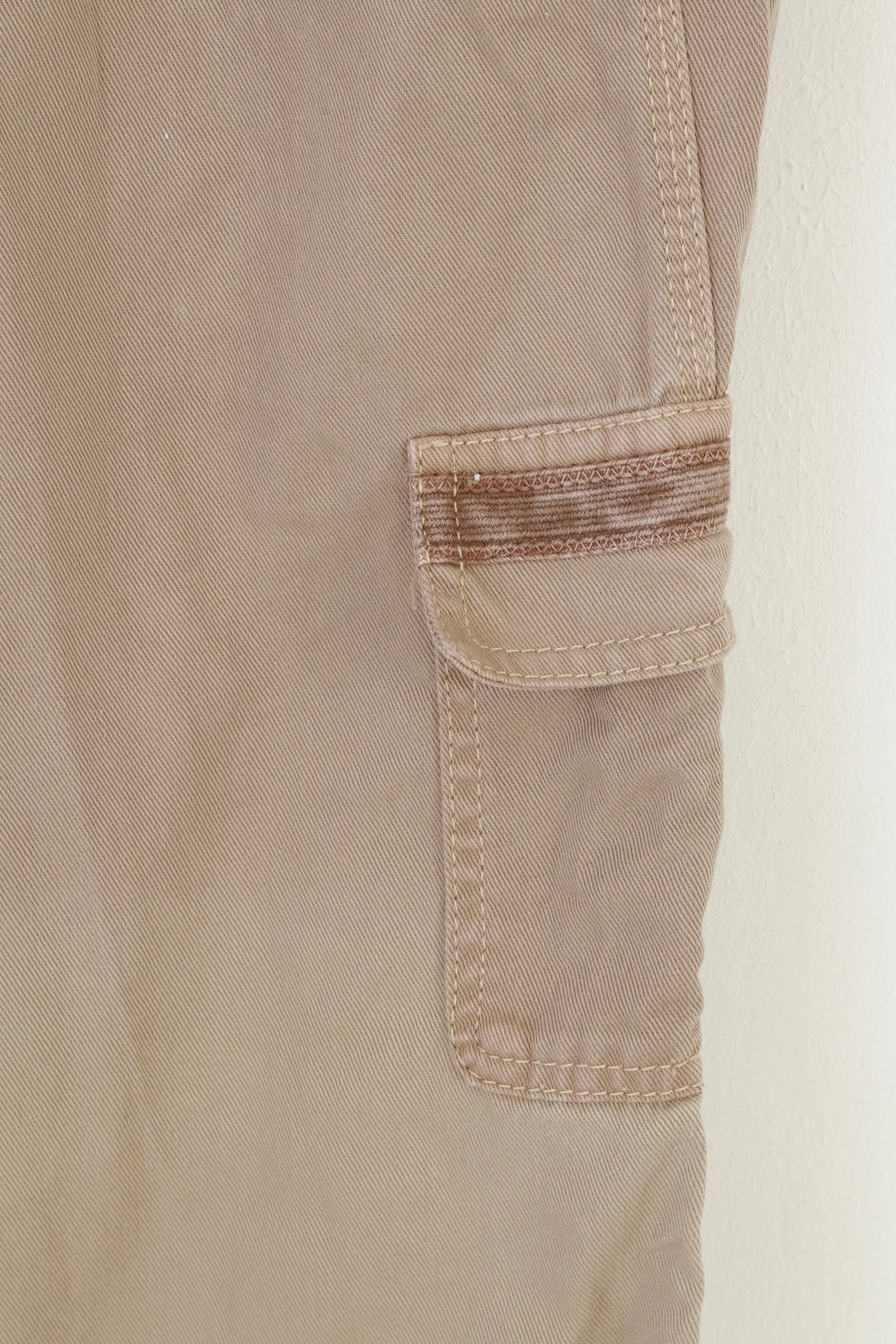 Stefanel Woman S Trousers Brown CottonCorduroy Vtg Wide Leg Low Waist Pockets Top - Image 3