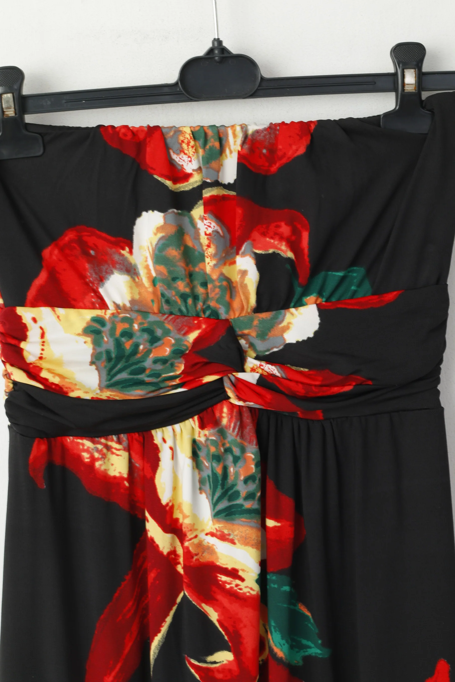 Stella Morgan Women S Midi Dress Black Bandeau Flowral Print Lining Summer - Image 3