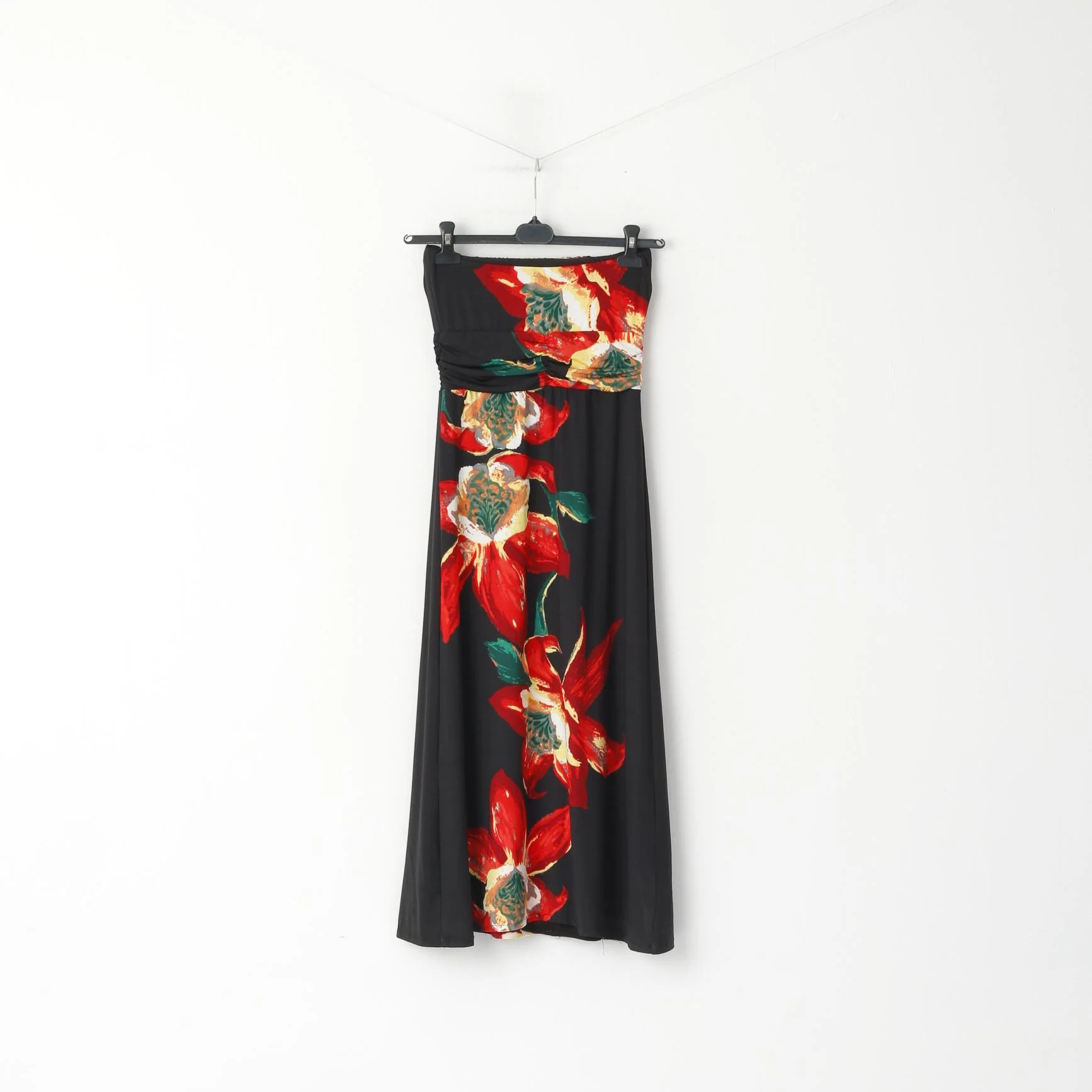 Stella Morgan Women S Midi Dress Black Bandeau Flowral Print Lining Summer - Image 6