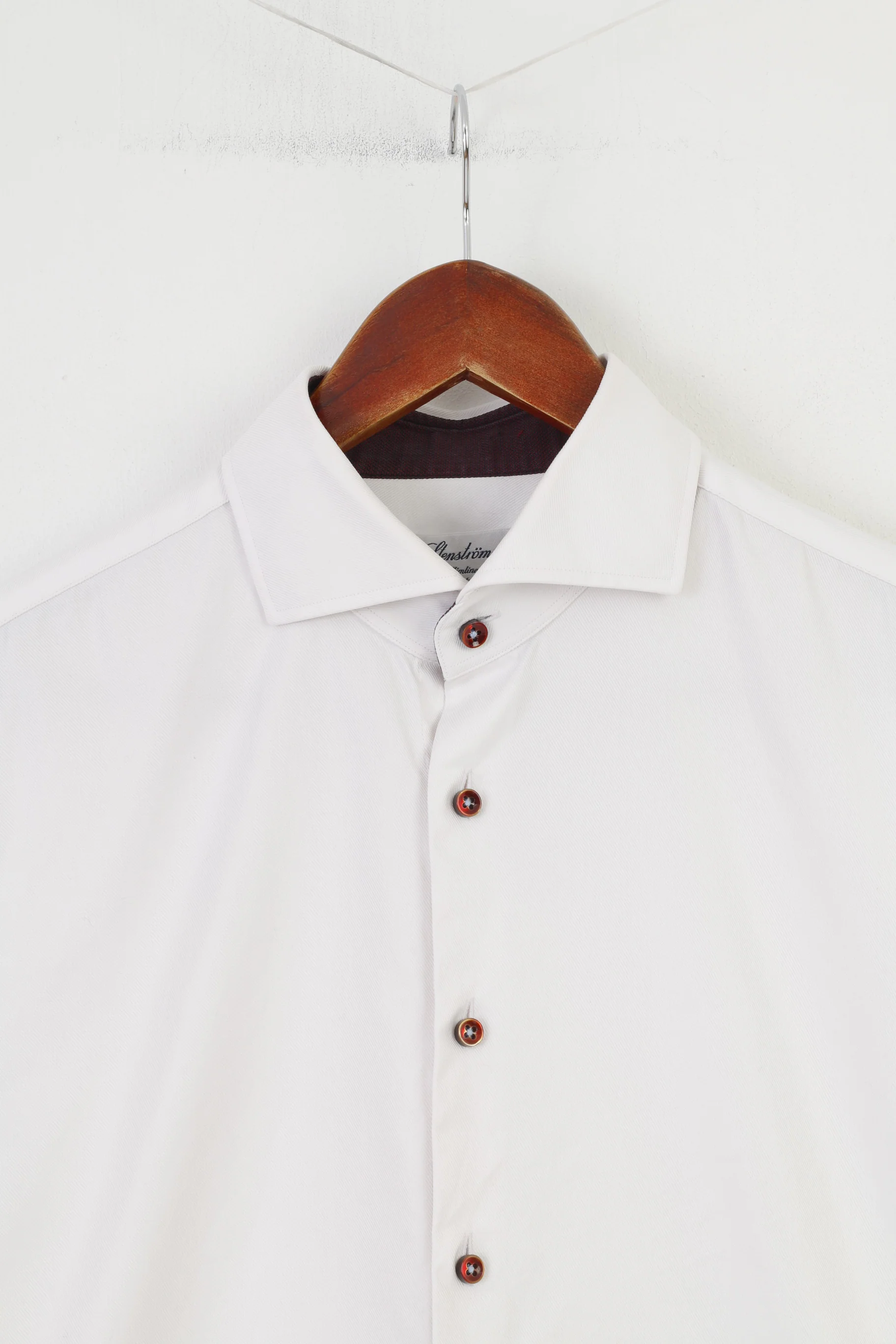 Stenströms Men 16 41 M Casual Shirt White Slim Super Cotton Long Sleeve Top - Image 2